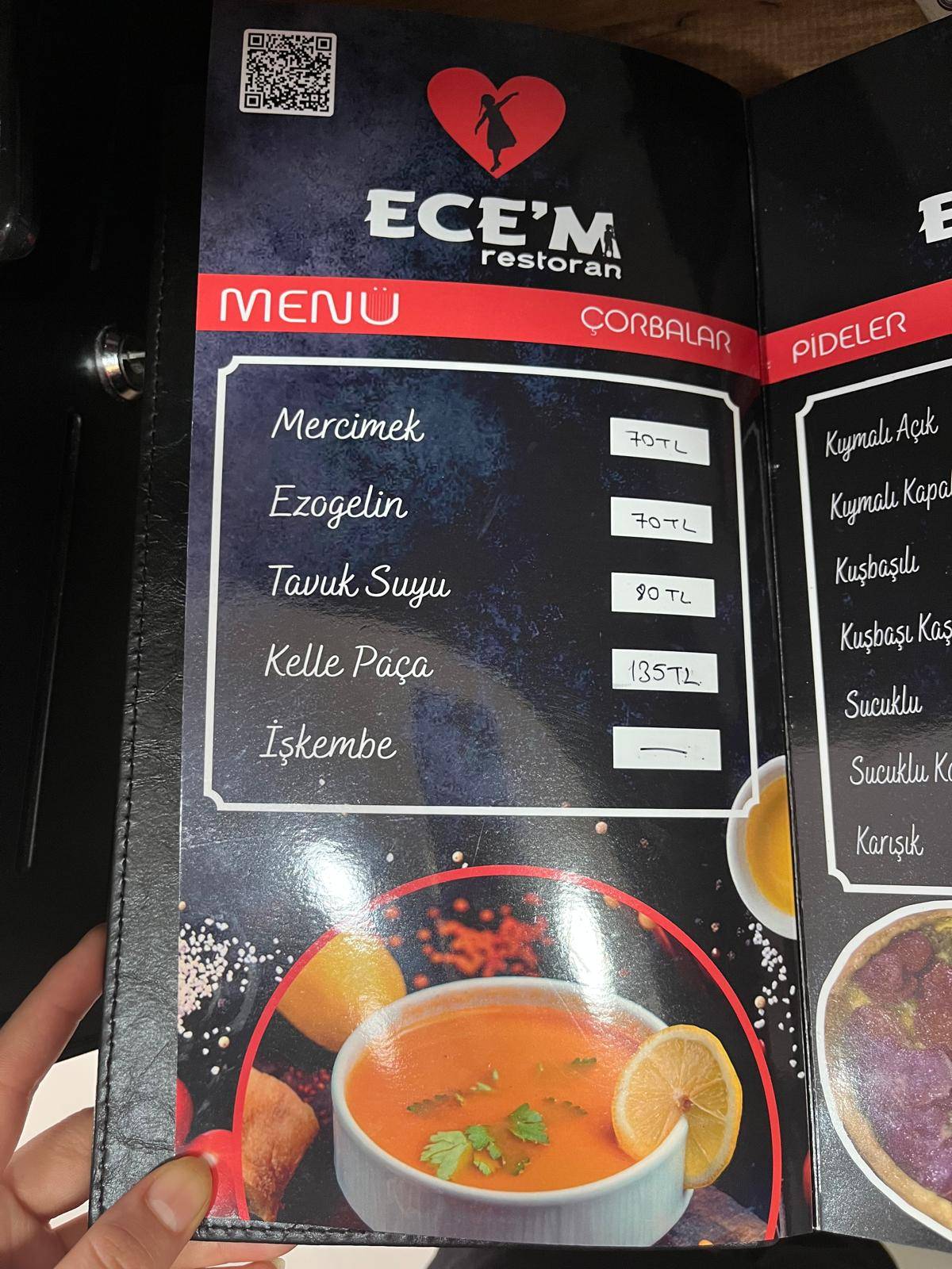 ECEM RESTORAN меню