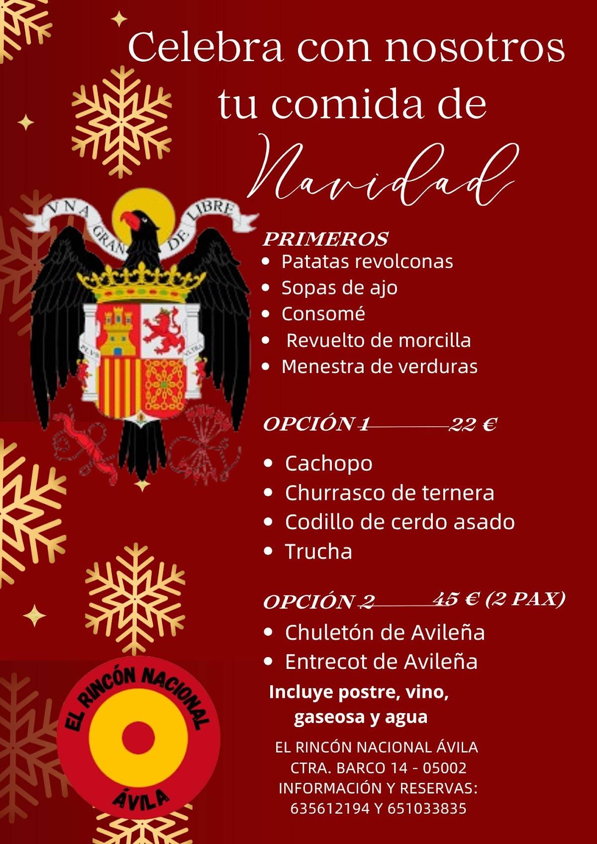 EL RINCÓN NACIONAL меню