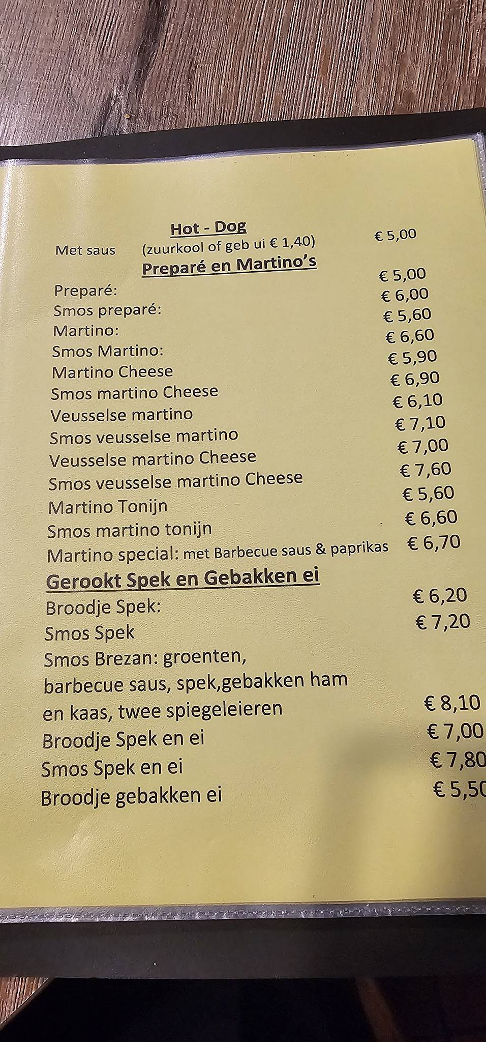 Eetcafé Centrum меню