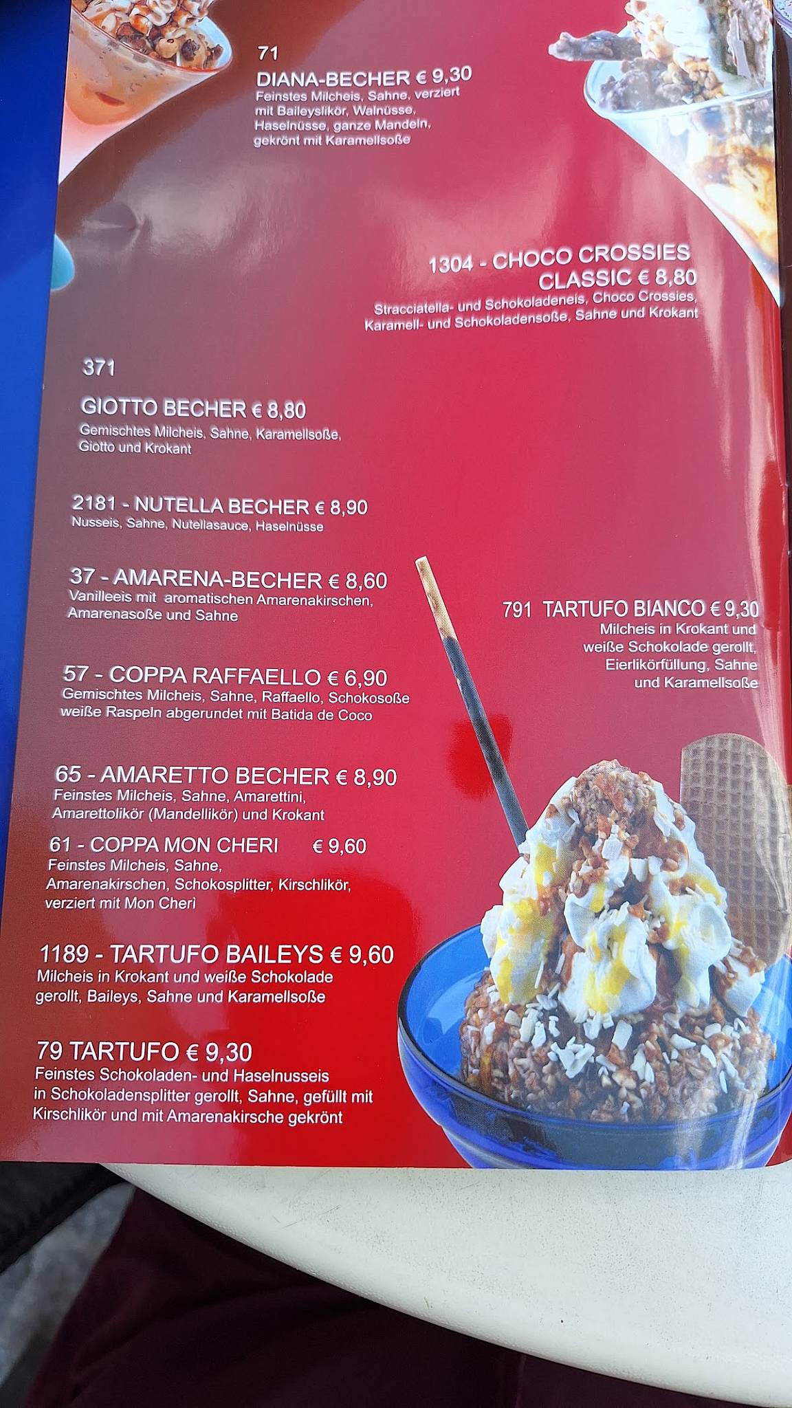 Eiscafé Roma меню