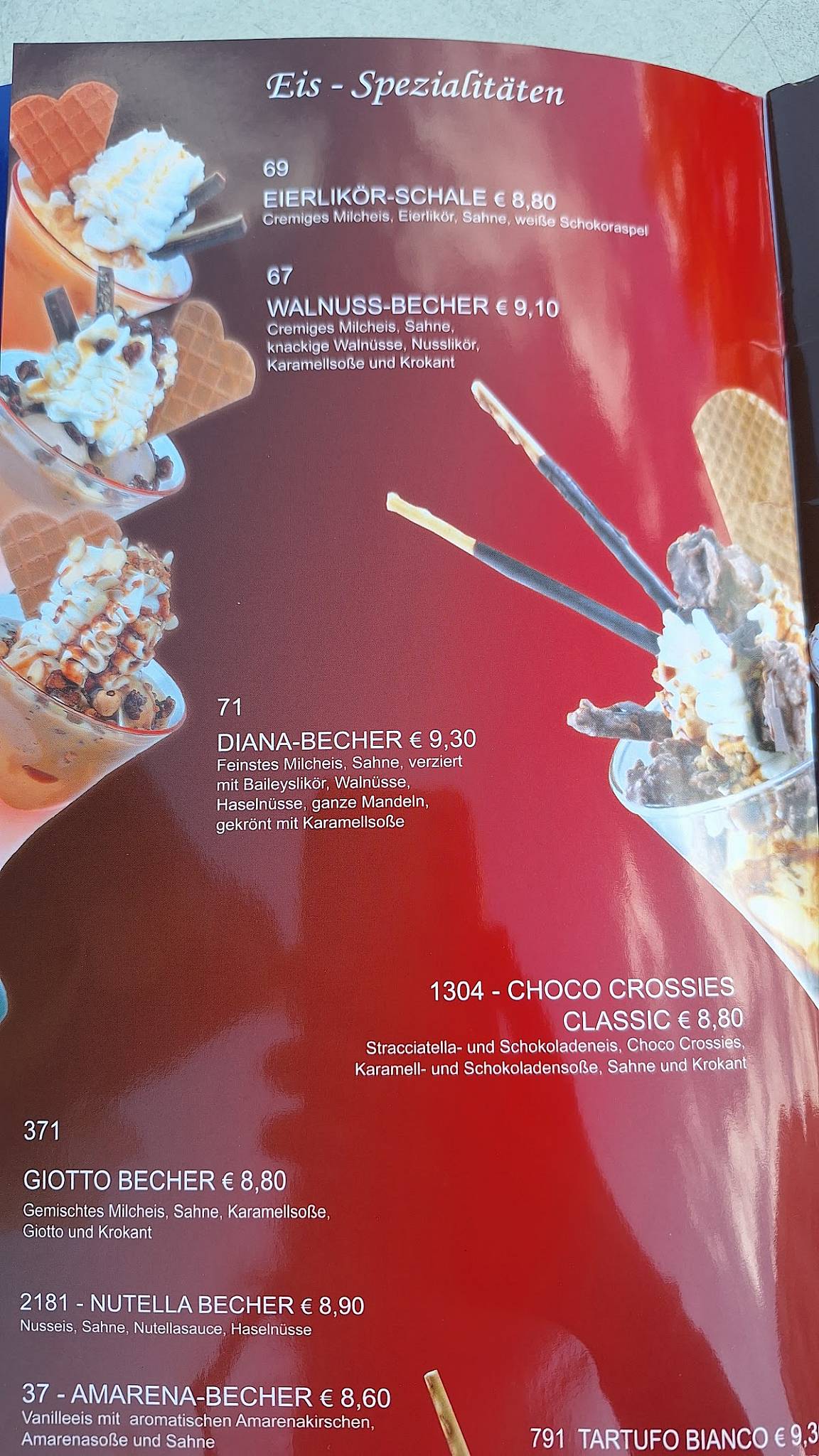 Eiscafé Roma меню