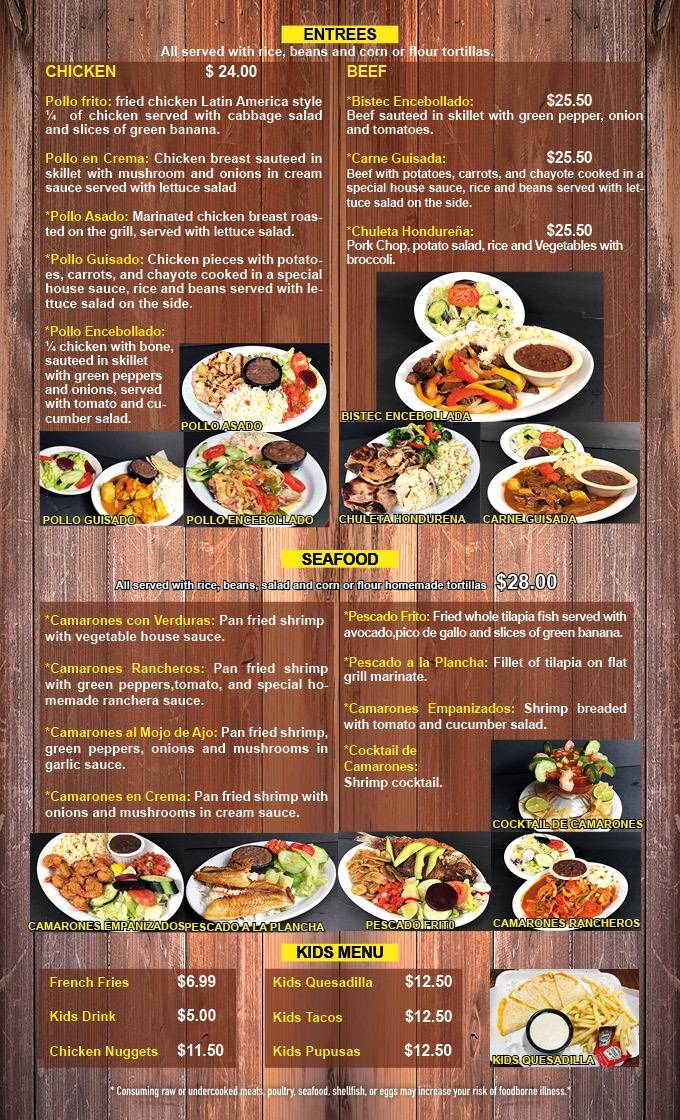 Restaurante El Patio меню