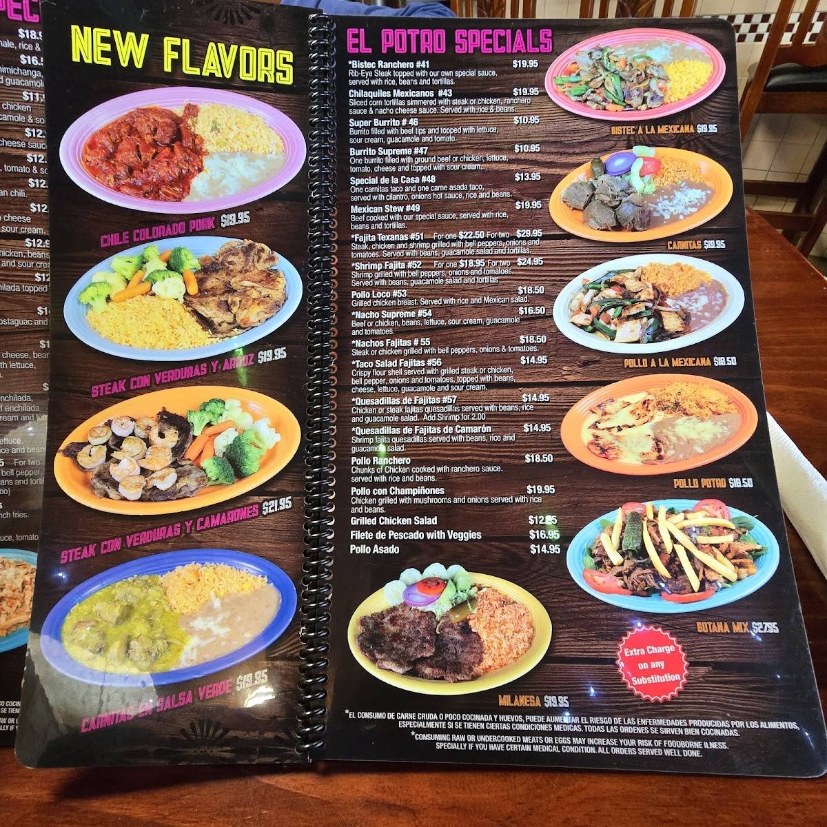 El Potro Mexican Restaurant меню