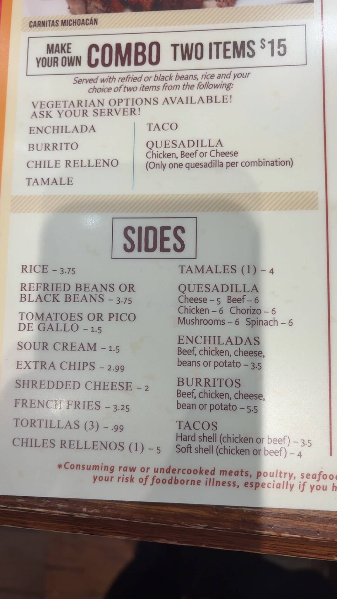 El Ranchero Mexican Restaurant меню