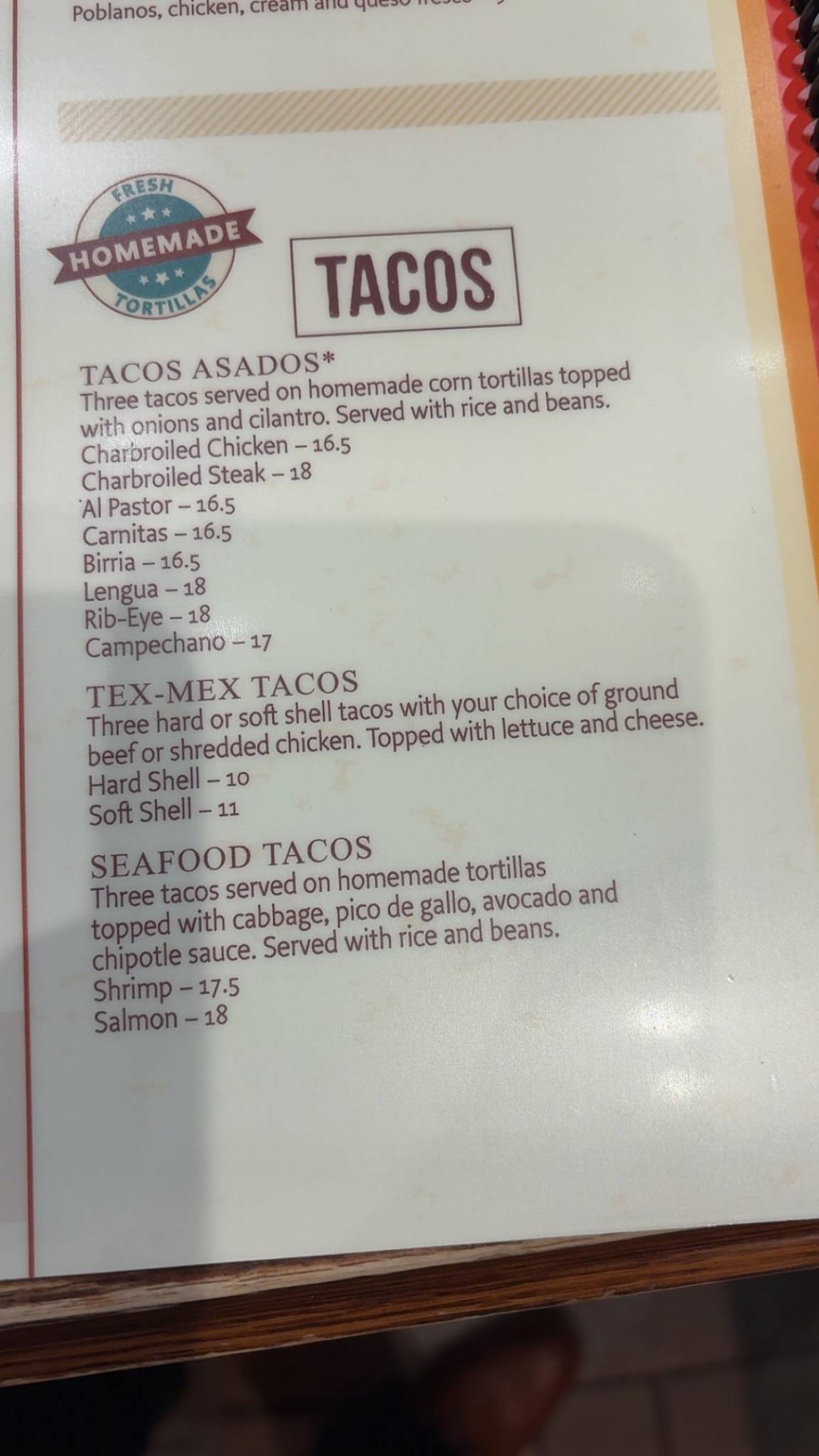El Ranchero Mexican Restaurant меню