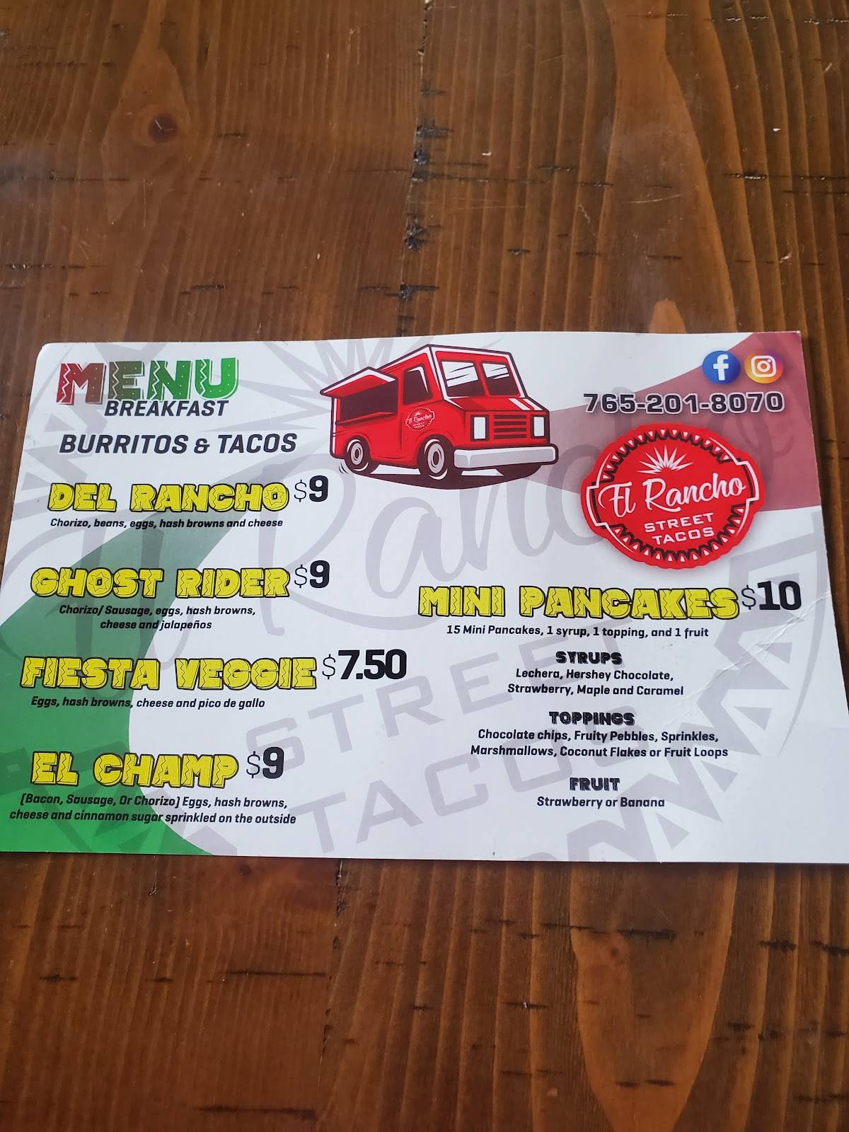 El Rancho меню