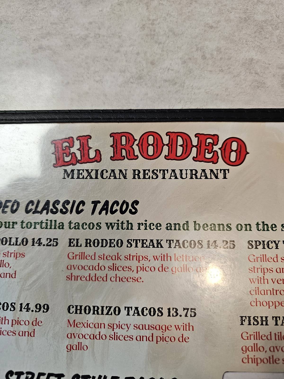El Rodeó Mexican Restaurant меню