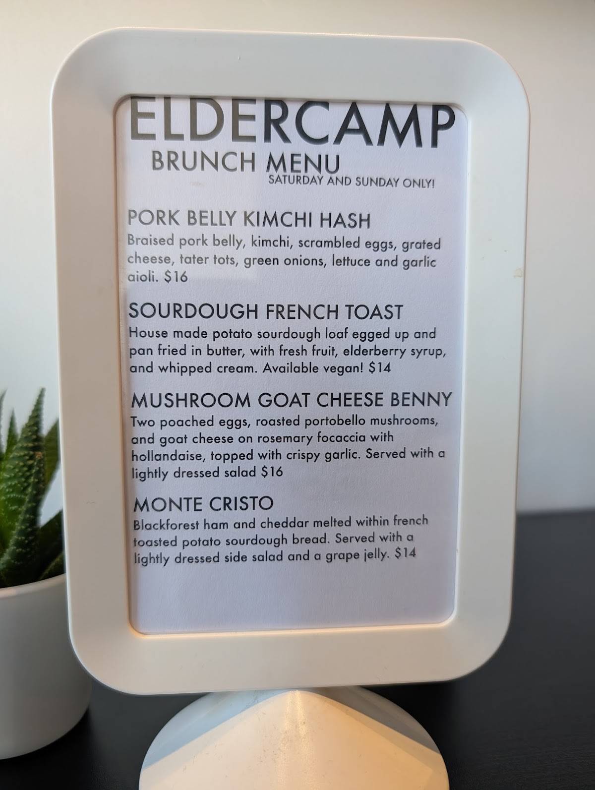 Eldercamp меню