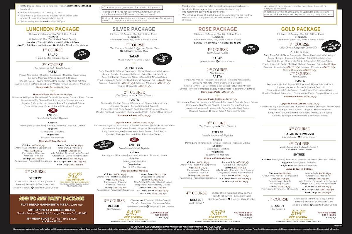 Emilio's – Italian Restaurant & Pizzeria in Commack NY меню
