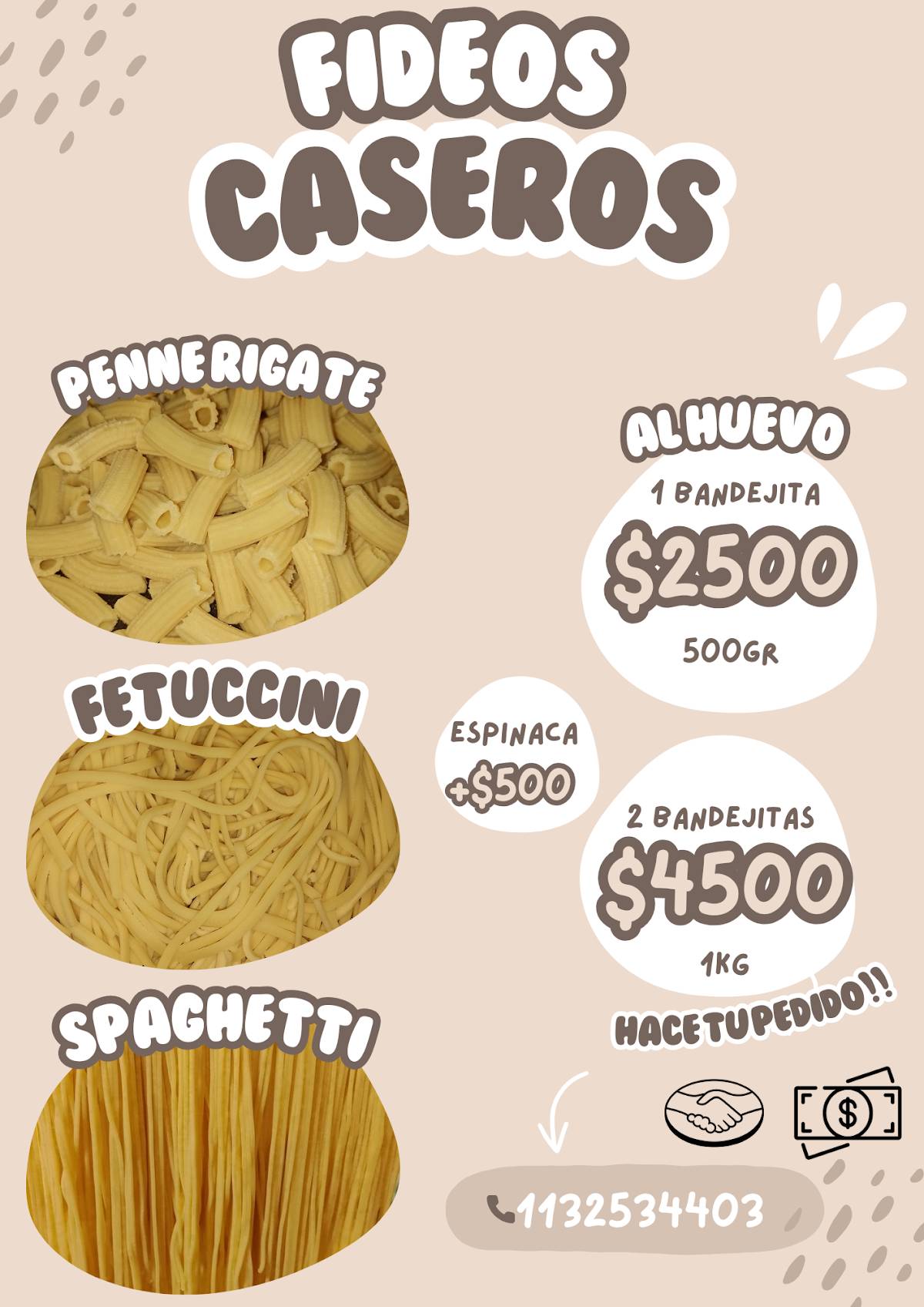 FIDEOS CASEROS меню