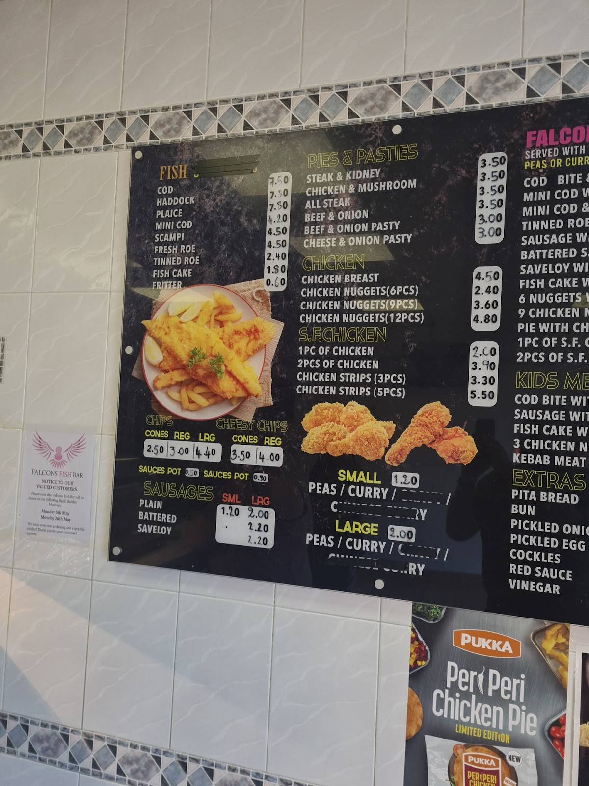 Falcons Fish Bar меню
