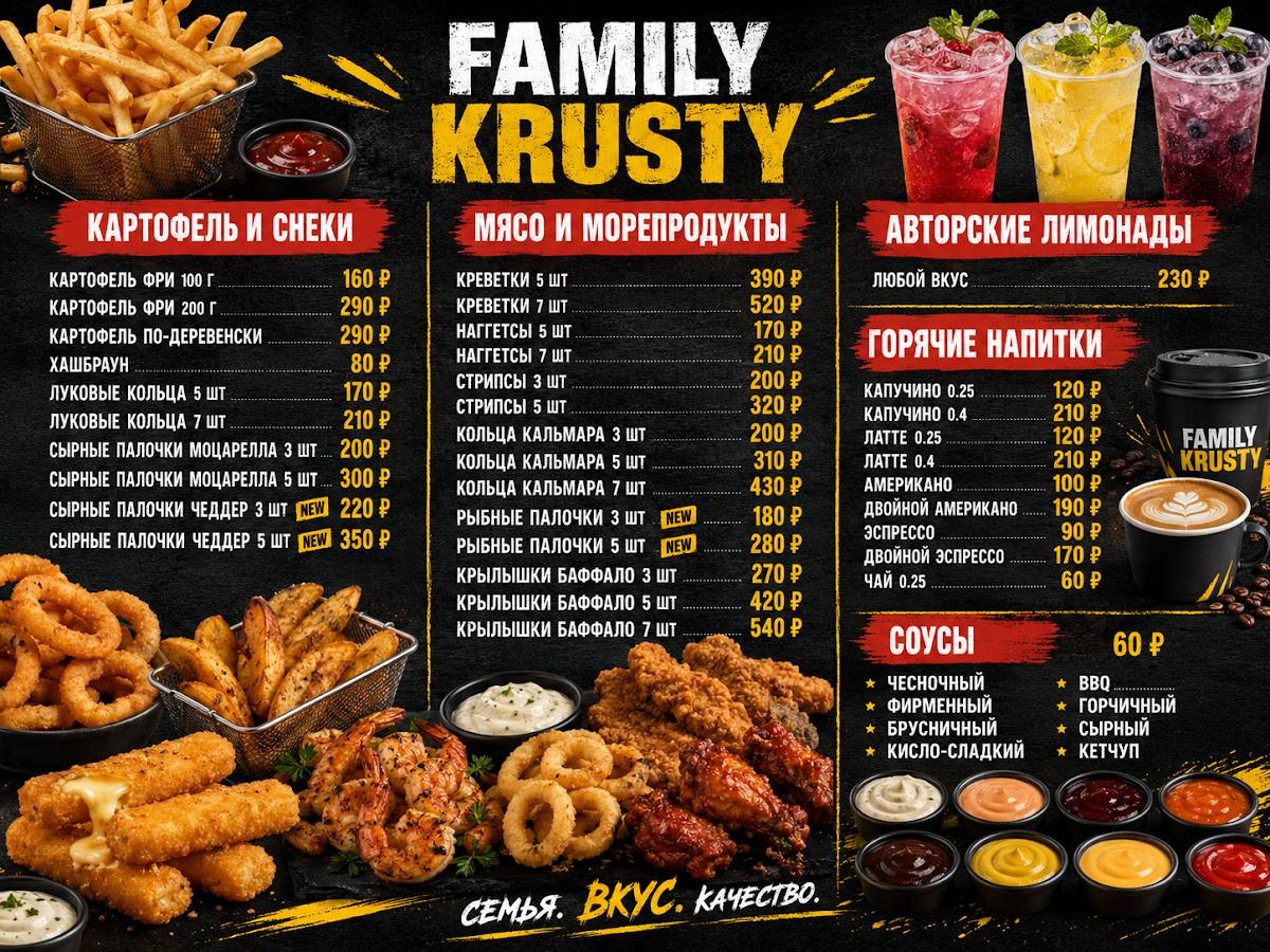 Family Krusty меню