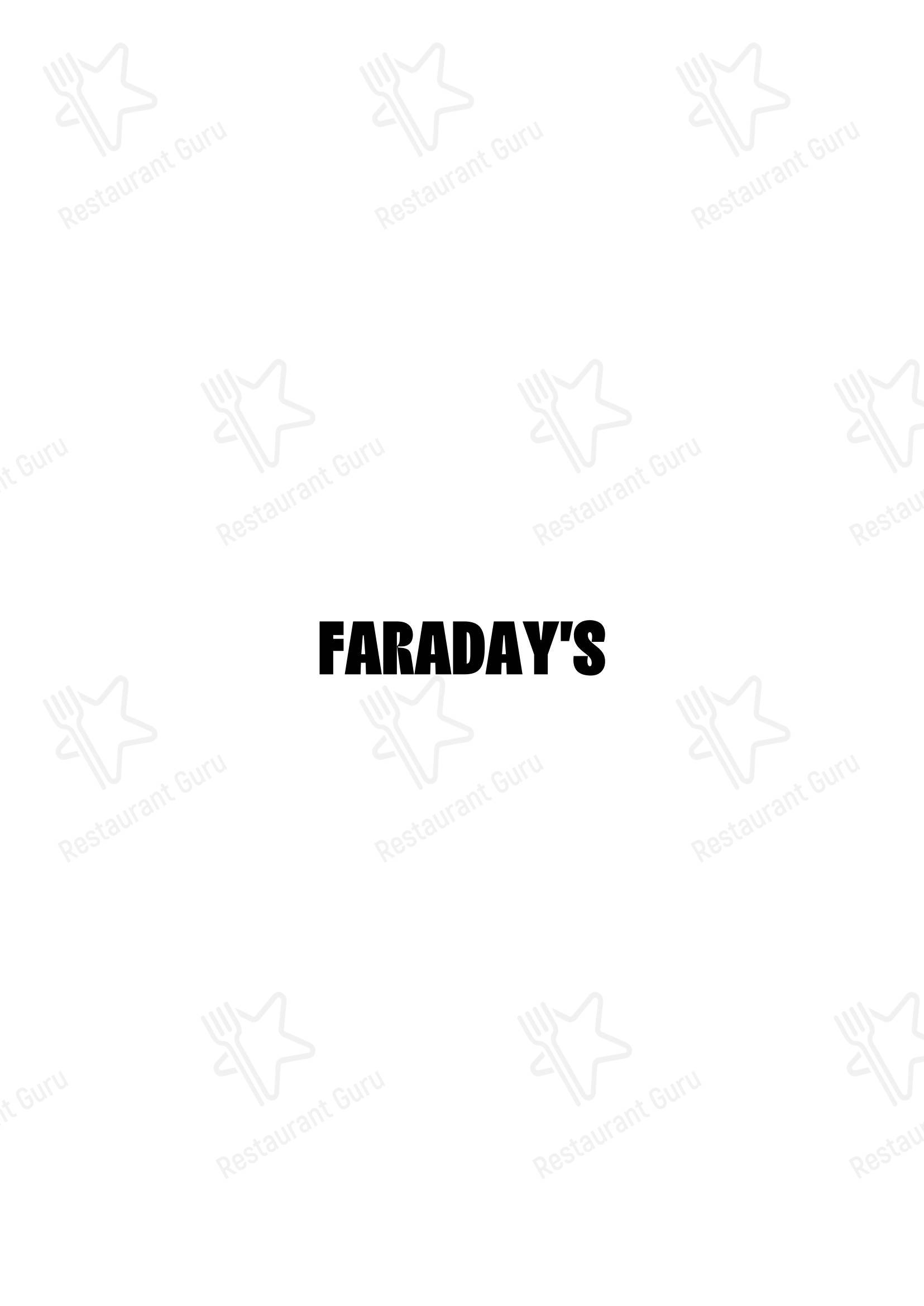 Faraday's Perth в Перте - 菜单