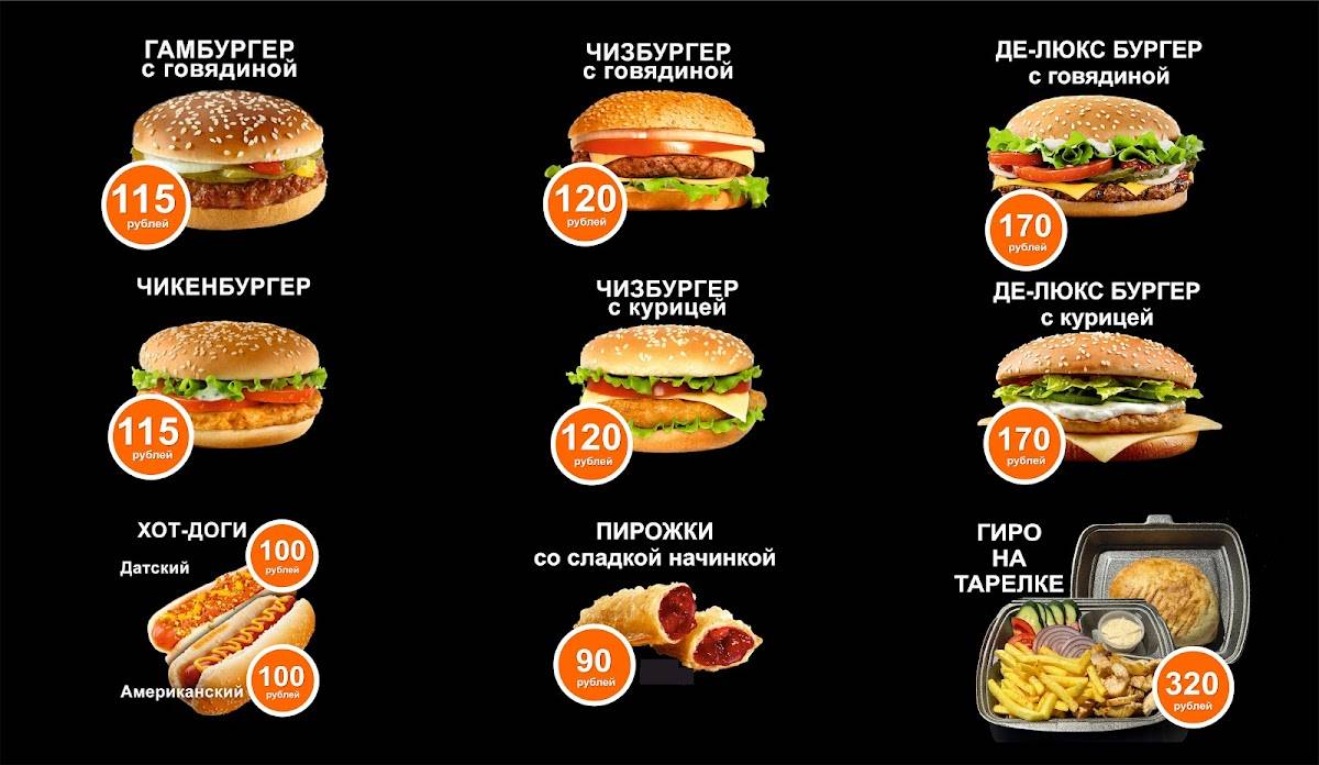 Fast Food Cafe меню