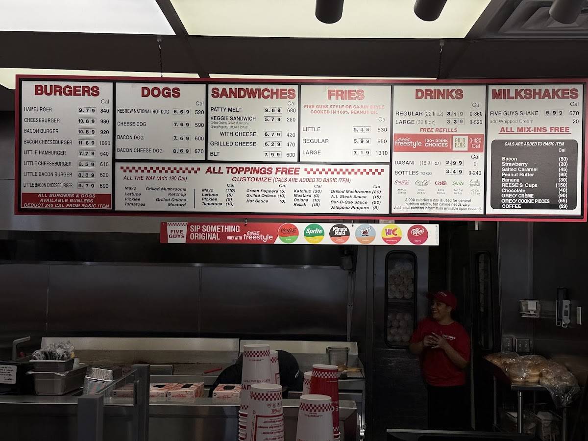 Five Guys меню