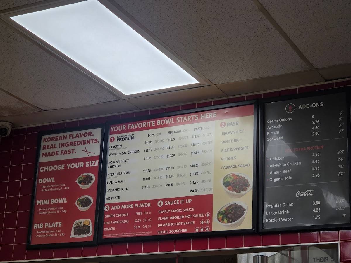 Flame Broiler меню