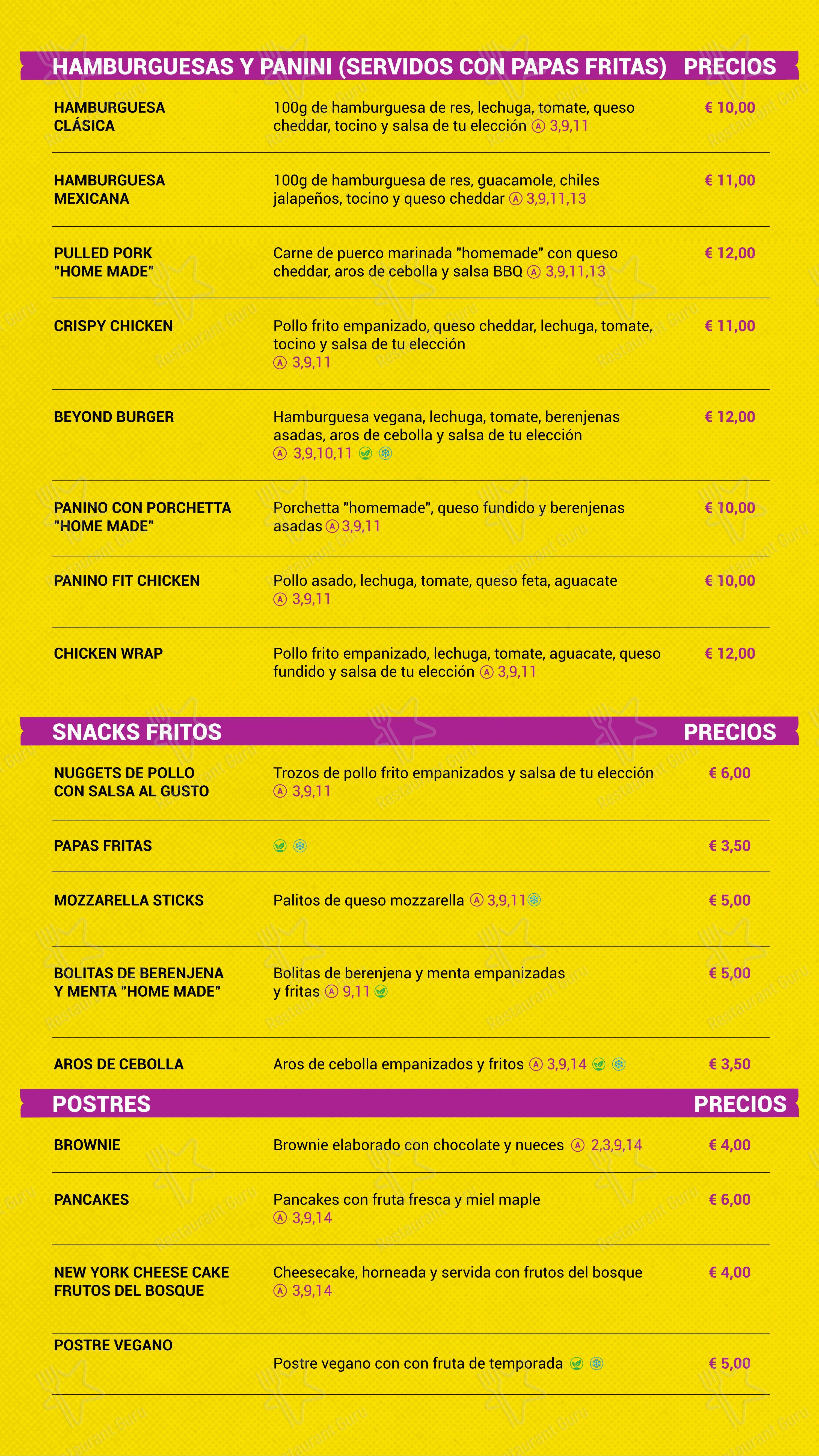 菜单 ресторана Food Planet Roma