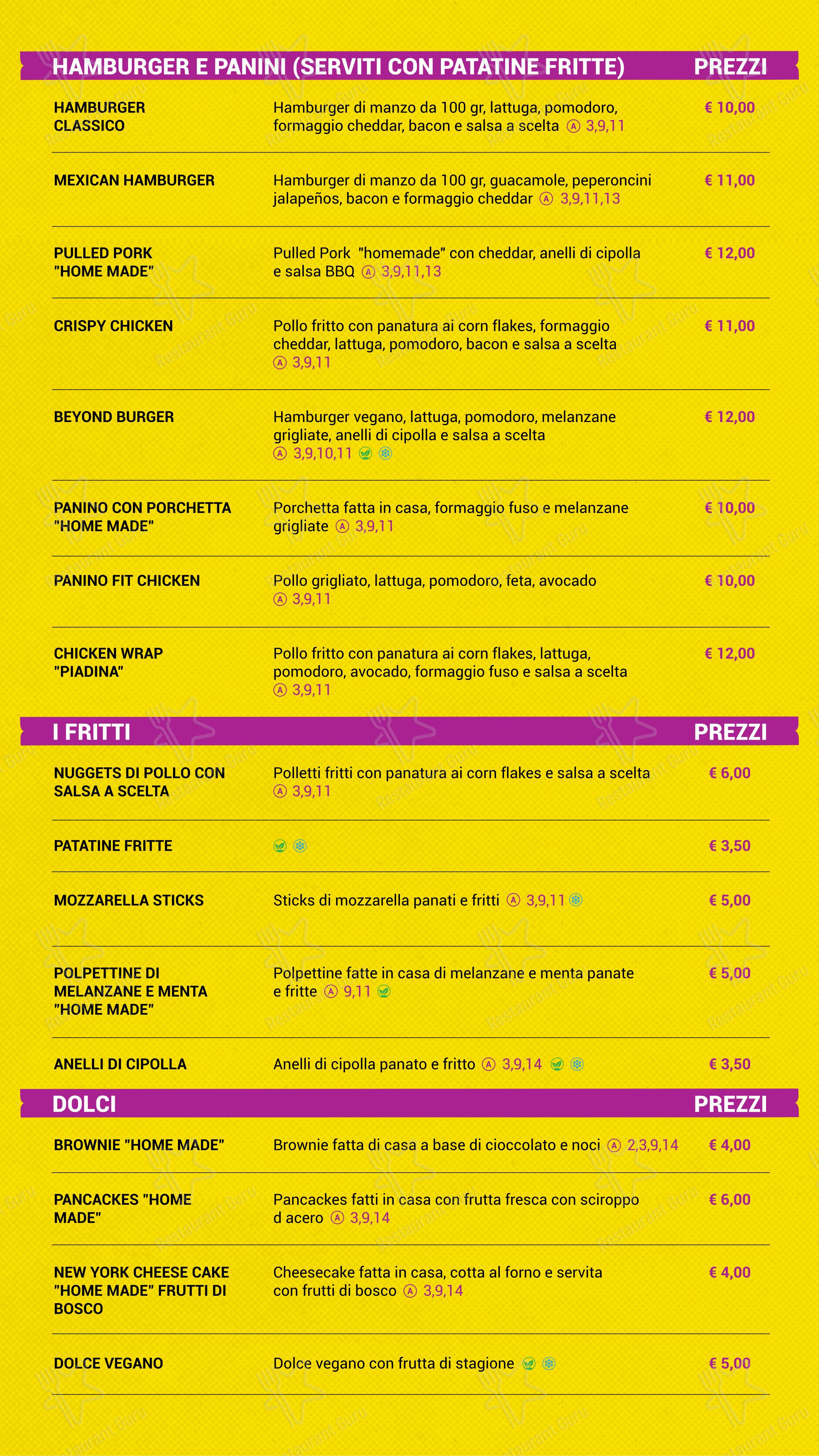 Меню ресторана Food Planet Roma - Меню