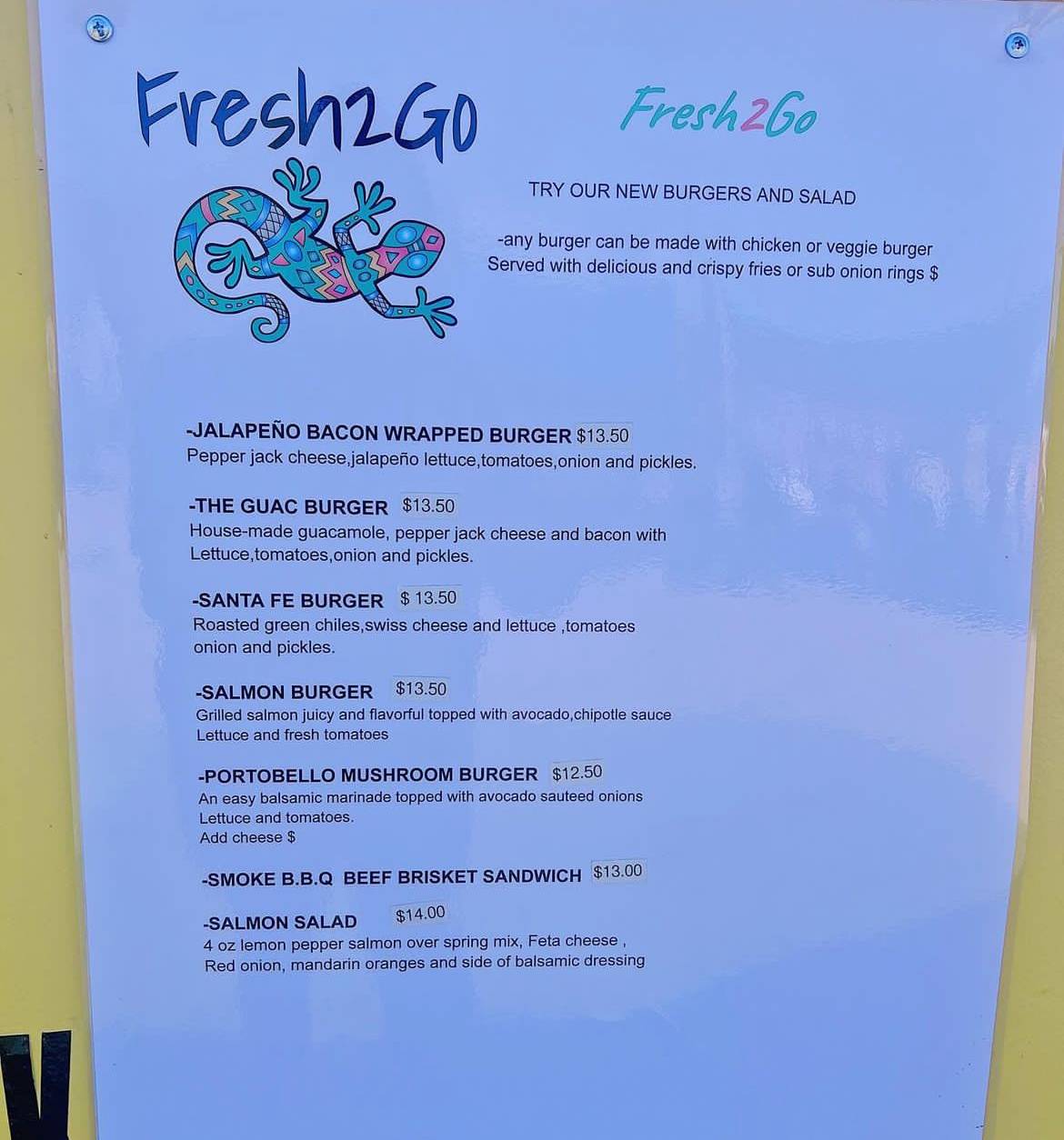Fresh2Go меню