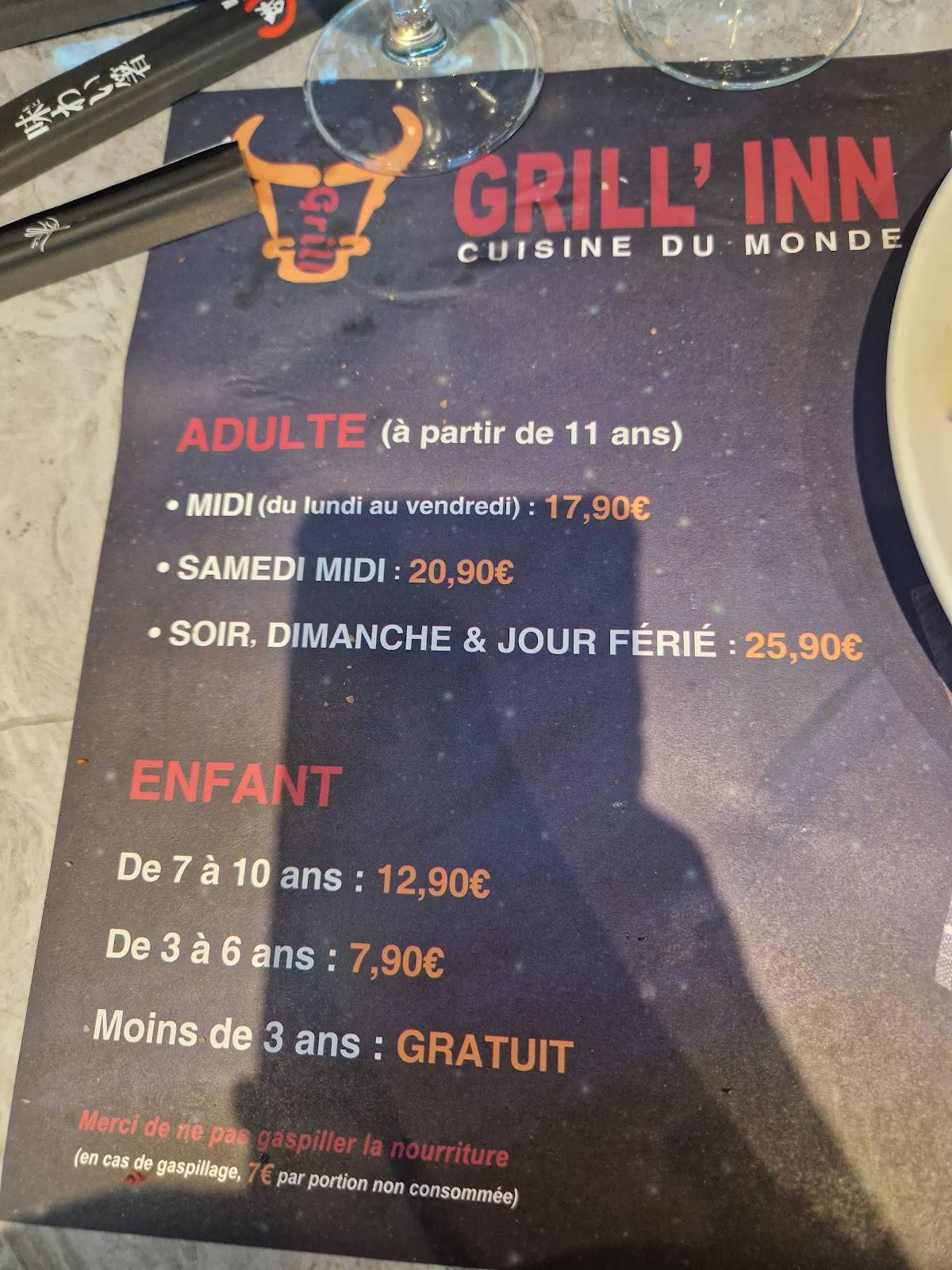 GRILL' INN Rennes меню