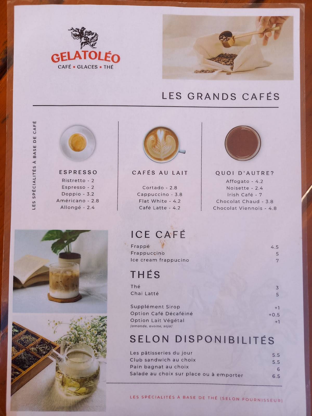 Gelatoléo меню