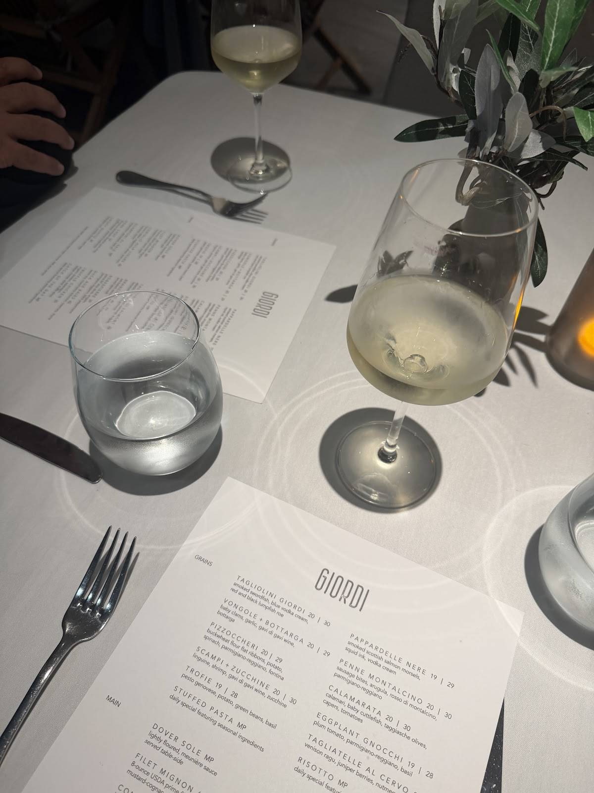 Giordi Ristorante меню