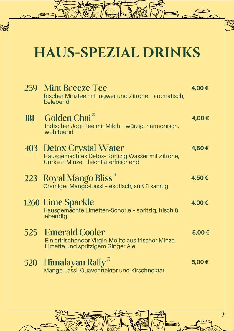 Goa (Indisches und Singapurisches Restaurant) меню