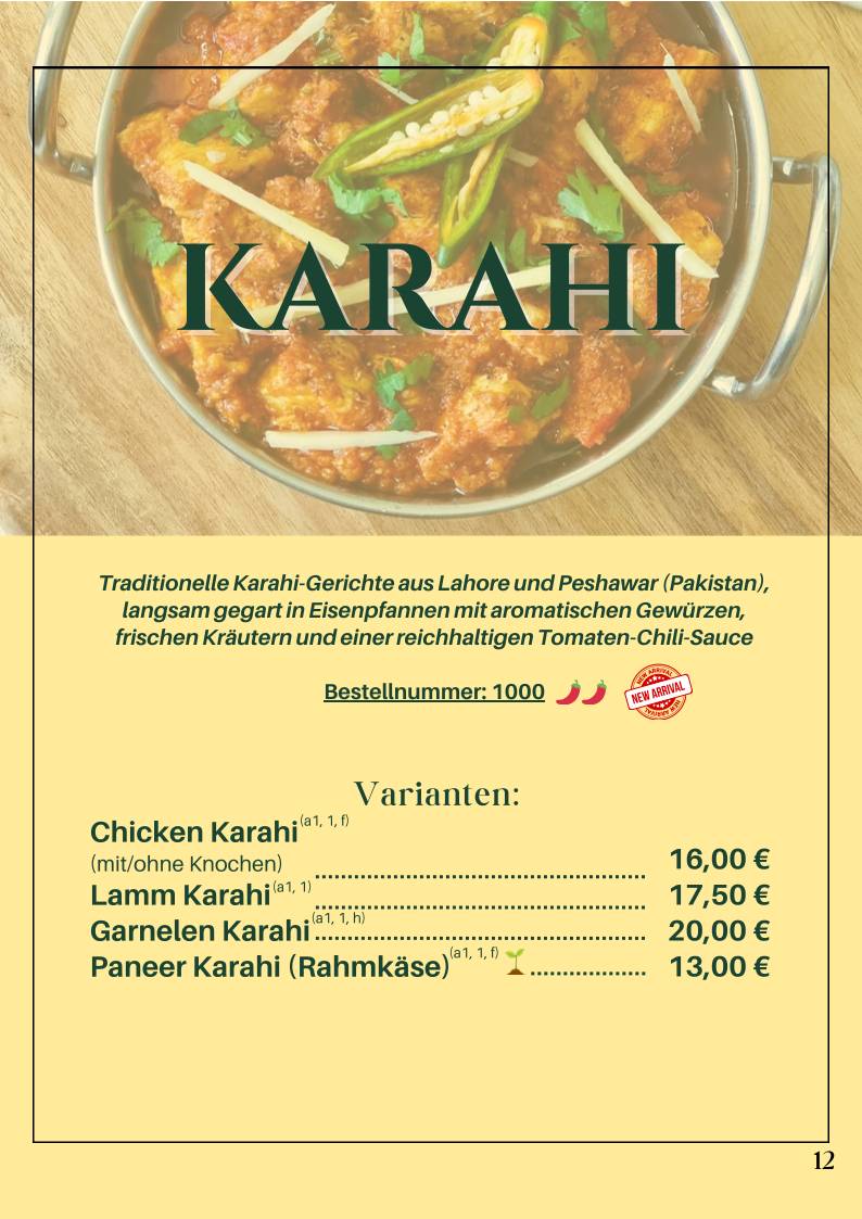 Goa (Indisches und Singapurisches Restaurant) меню