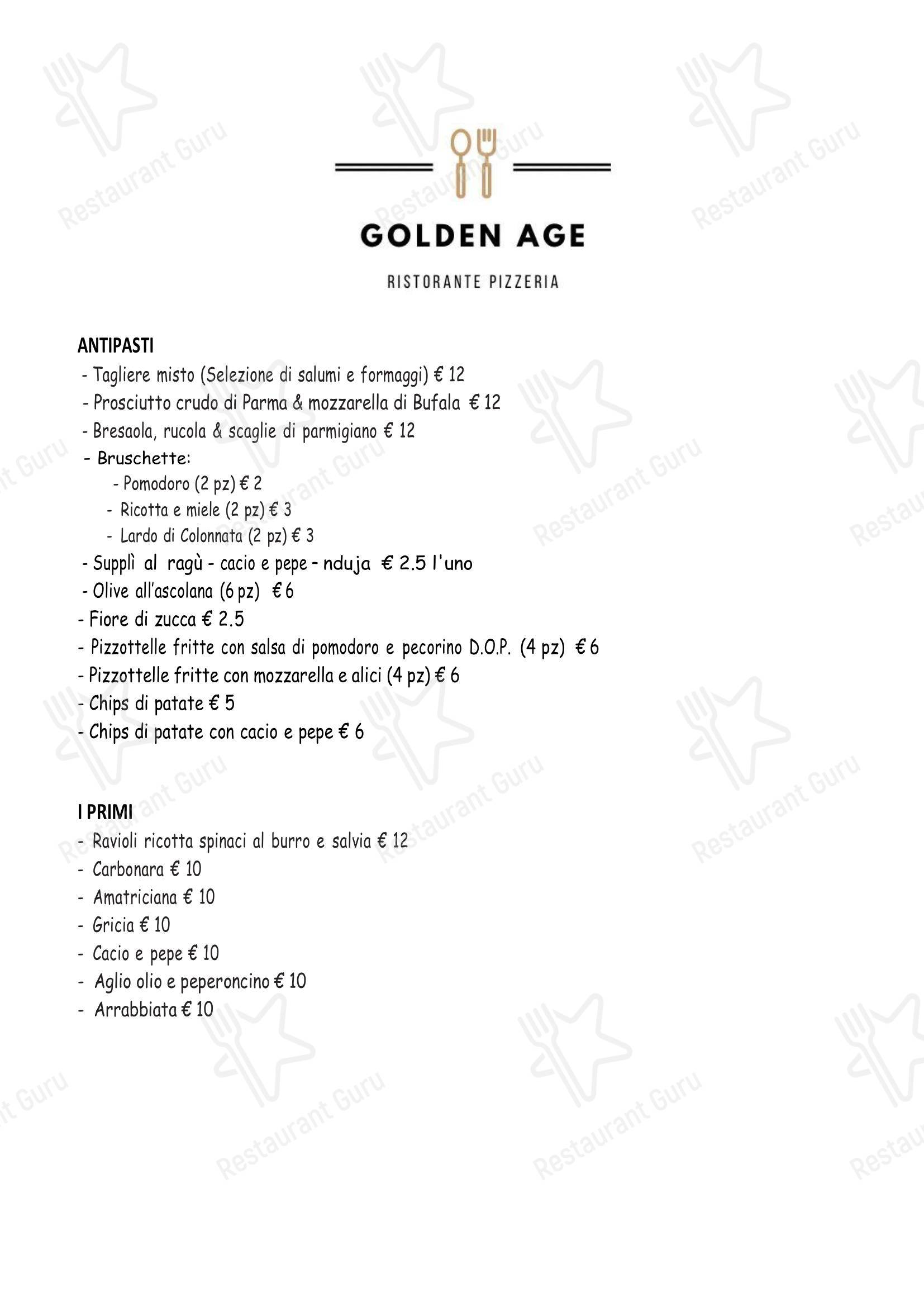 Меню ресторана Golden Age - Меню напитков
