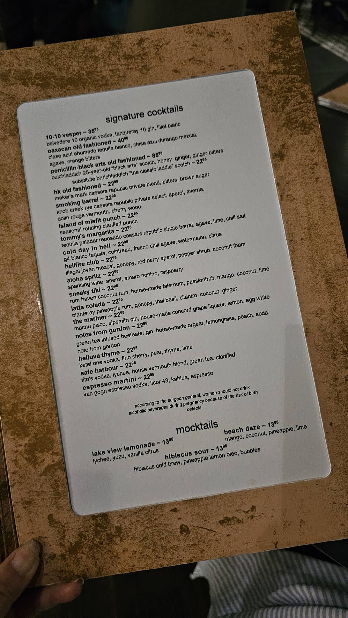 Gordon Ramsay Hell's Kitchen меню