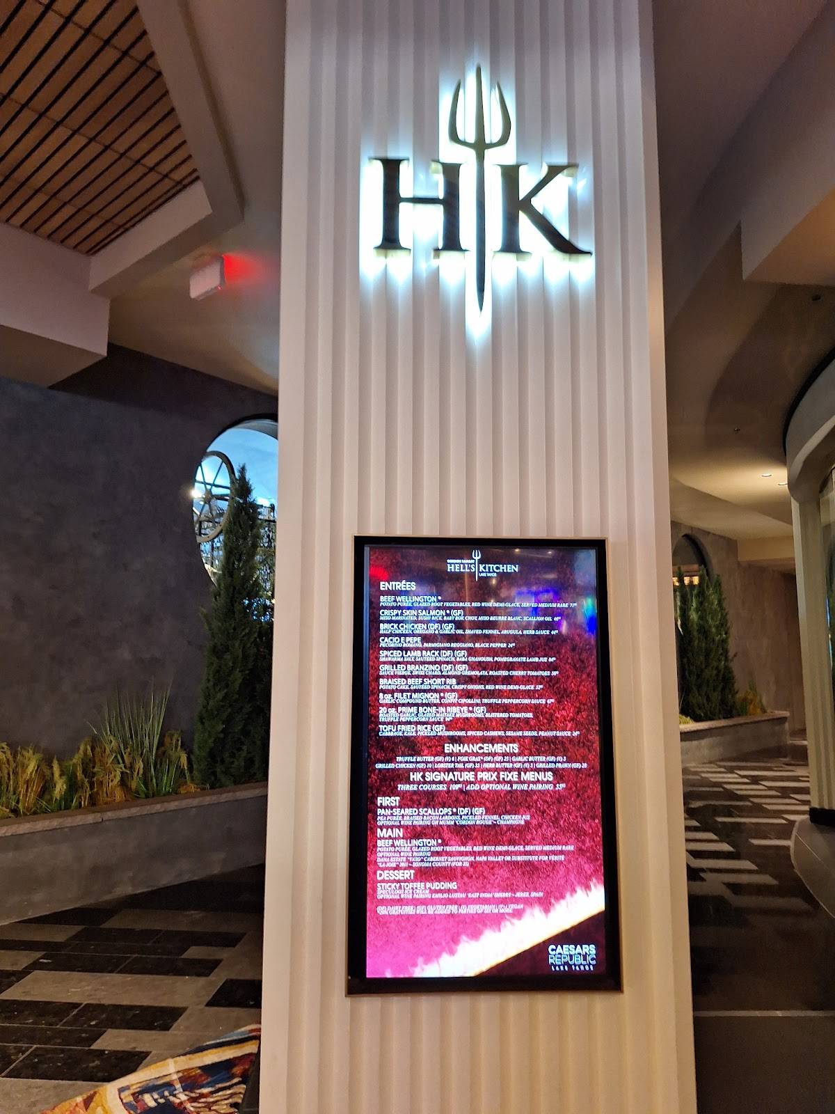 Gordon Ramsay Hell's Kitchen меню