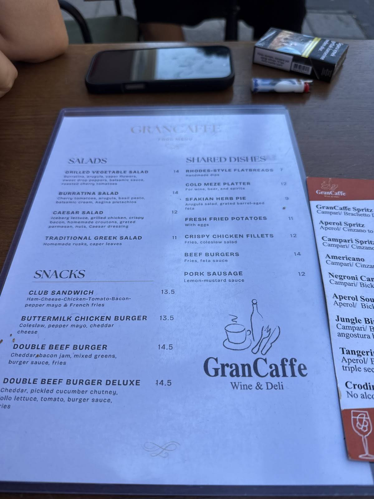 GranCaffe меню