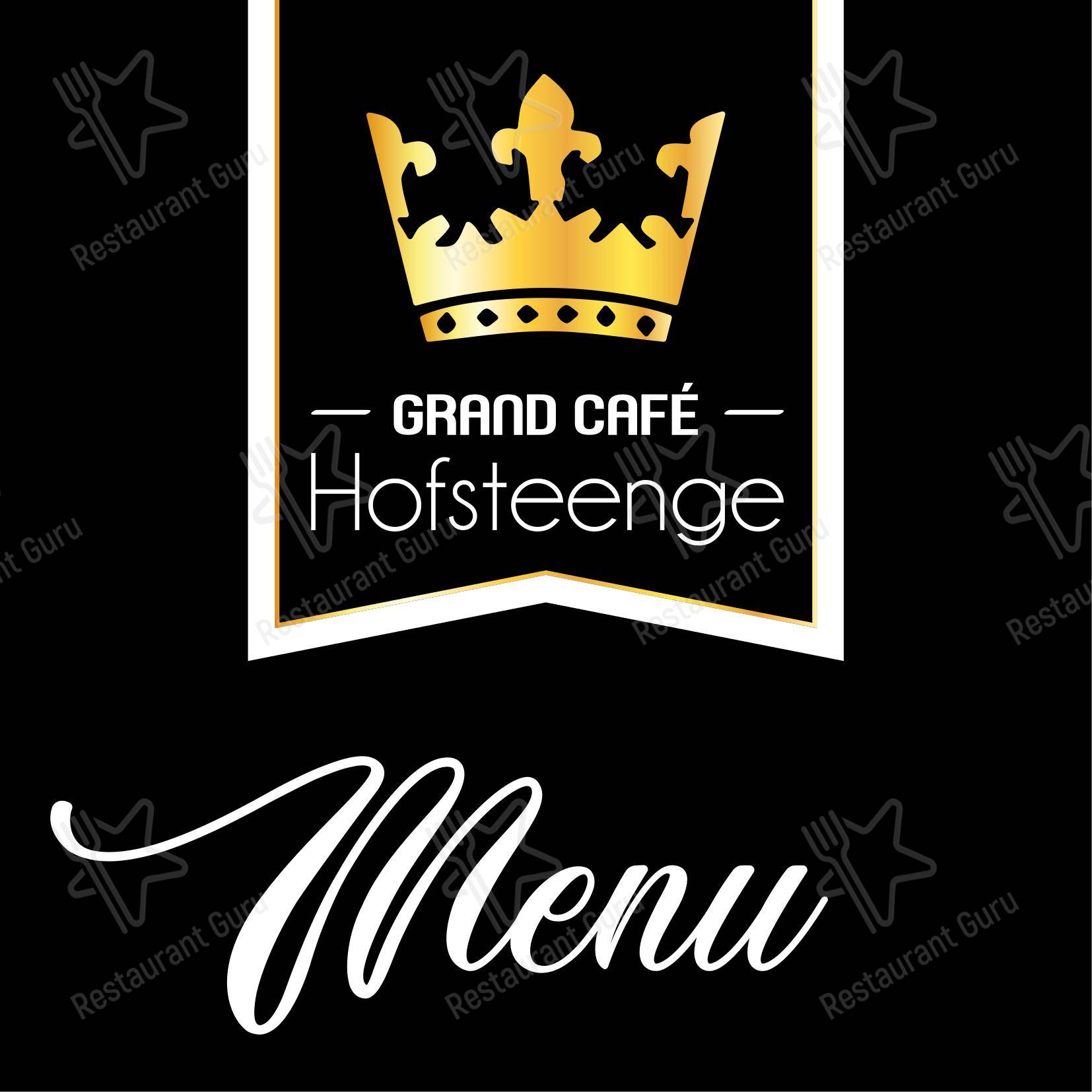 Меню ресторана Grand-Café Hofsteenge - Меню