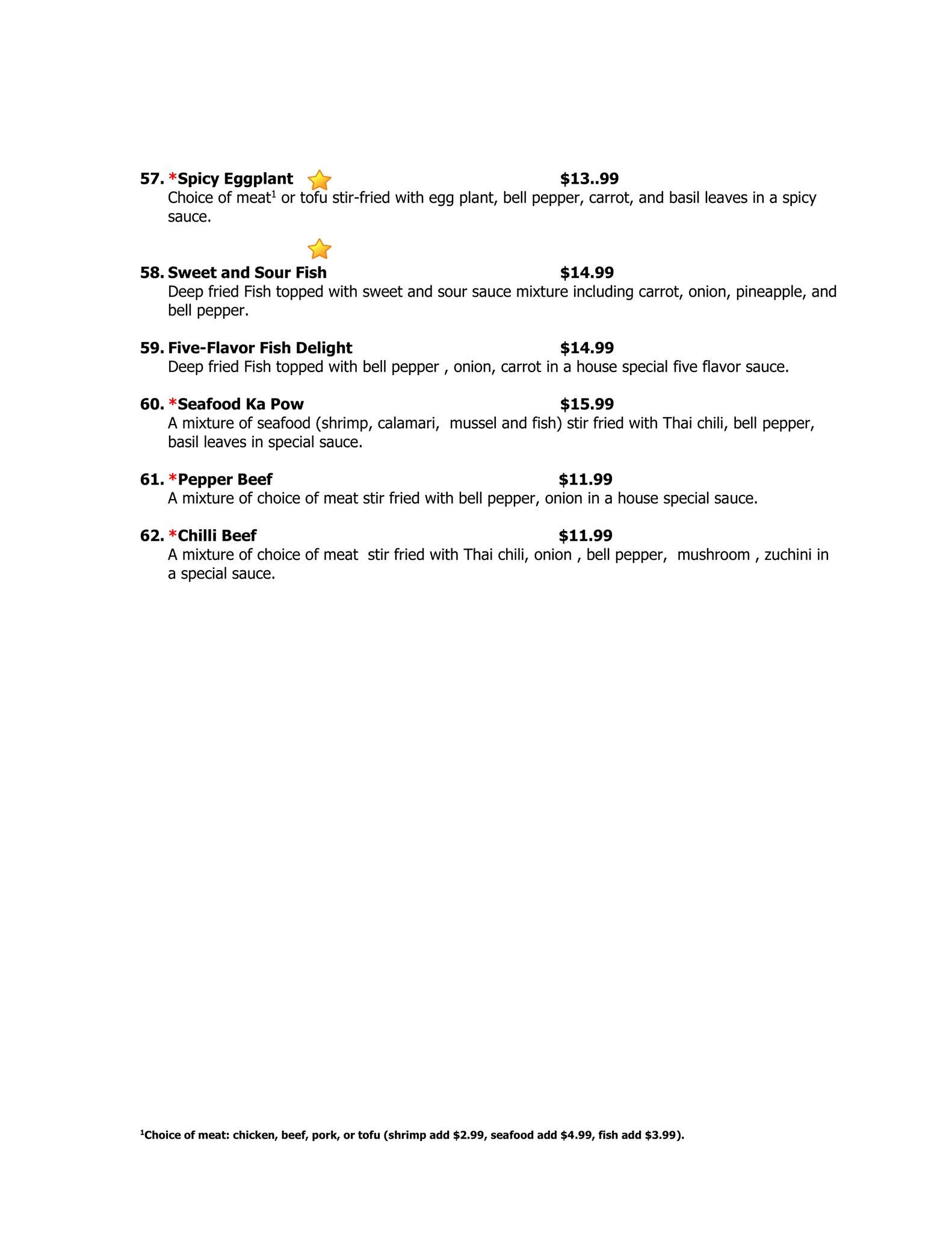 Thai Kitchen меню
