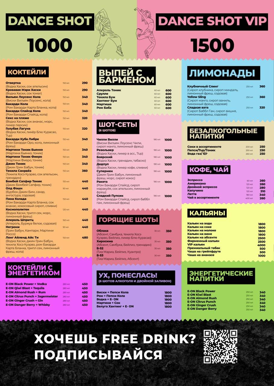 Грязные танцы меню