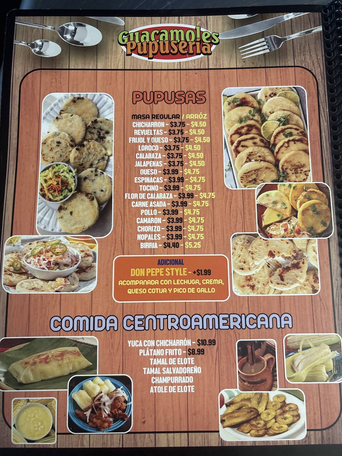 Guacamoles меню