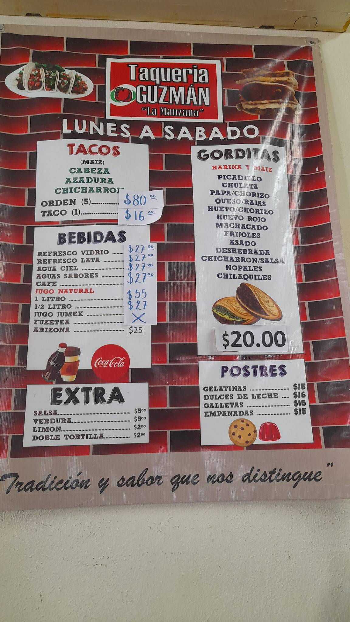 Guzmán меню