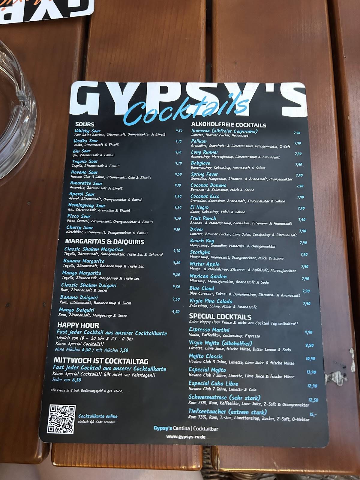 Gypsy`s меню