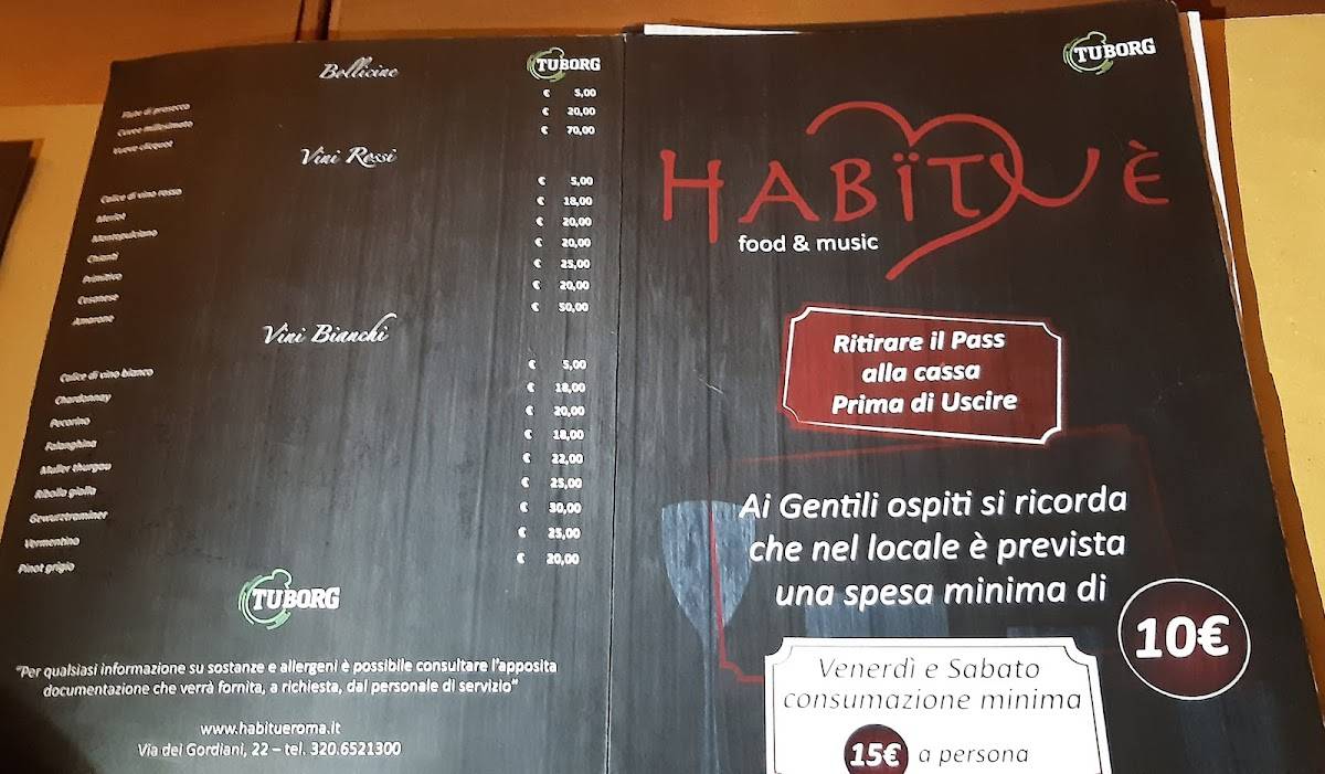 Habitué меню