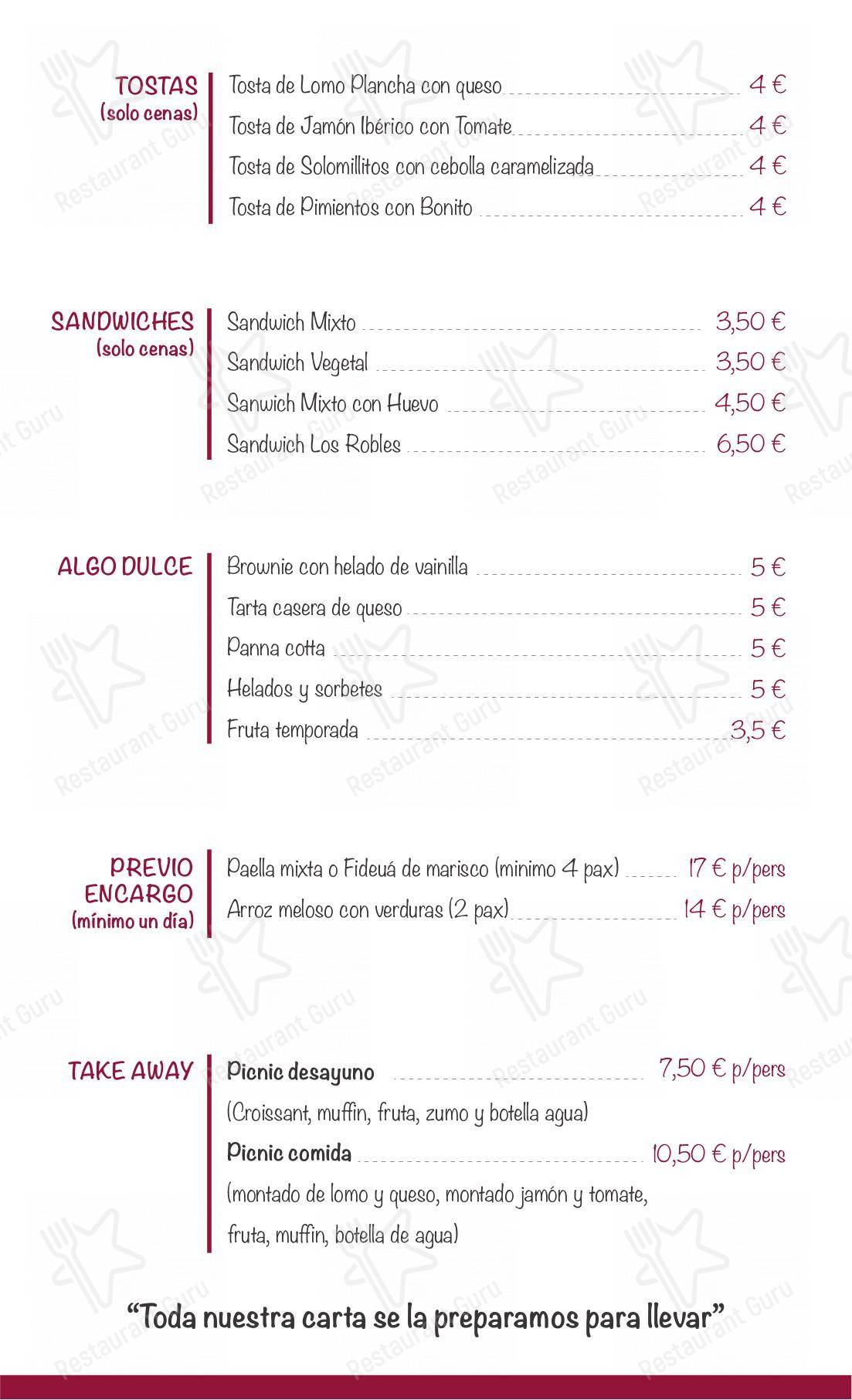 Меню ресторана Hacienda Los Robles - Dinner Menu