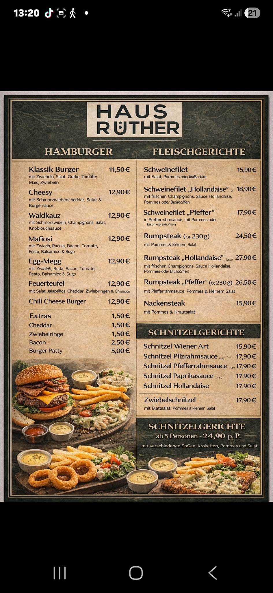 Haus Rüther меню