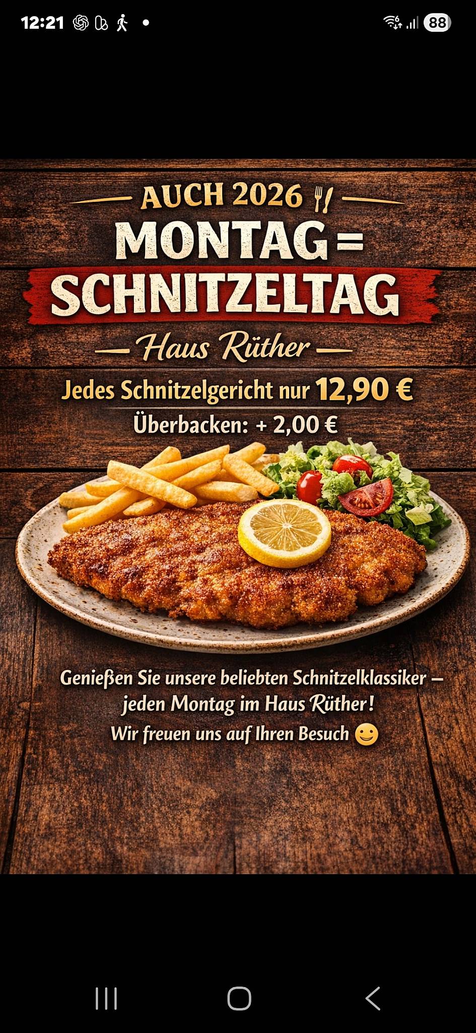 Haus Rüther меню