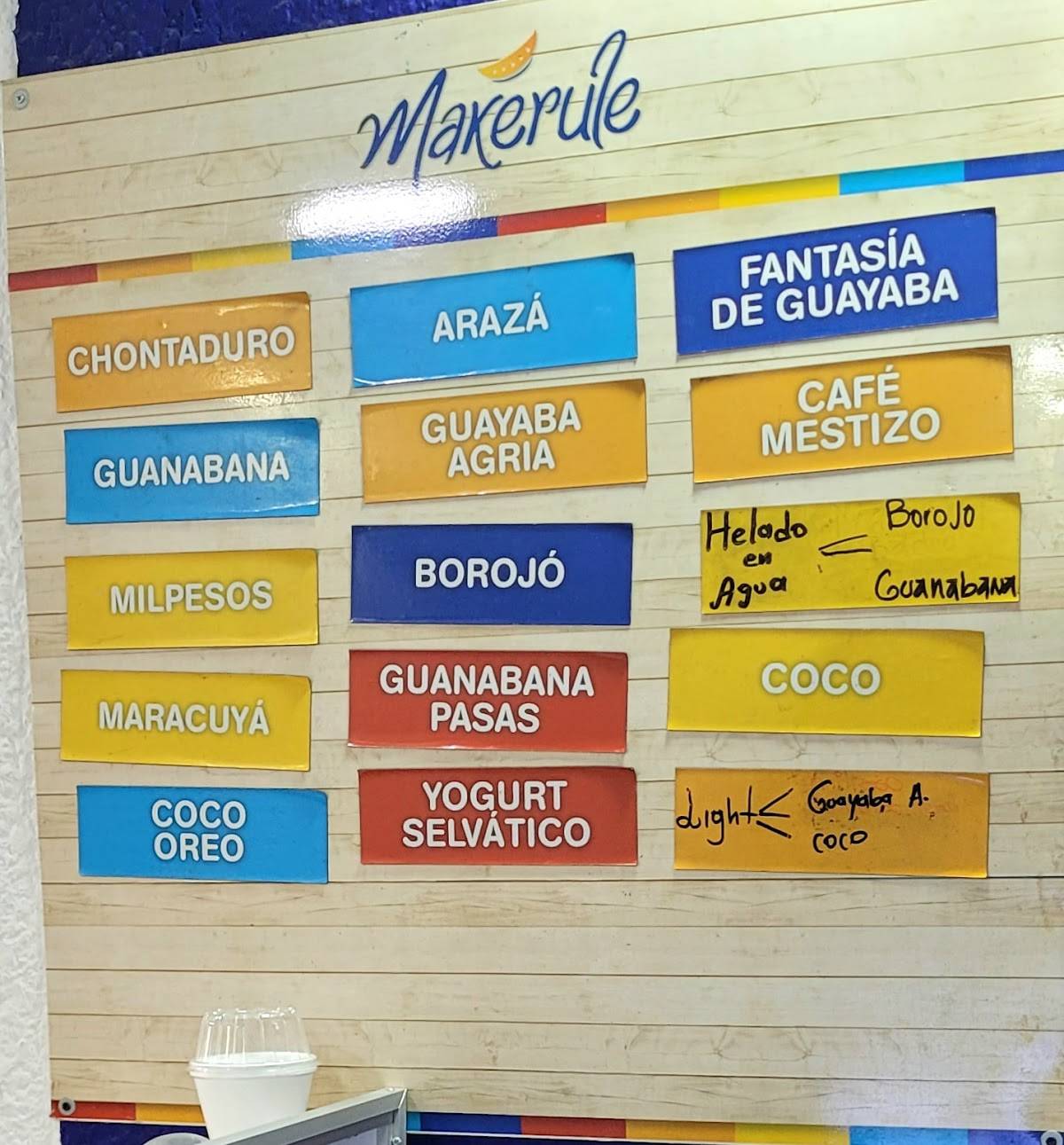 Helados Makerule - Quibdó меню