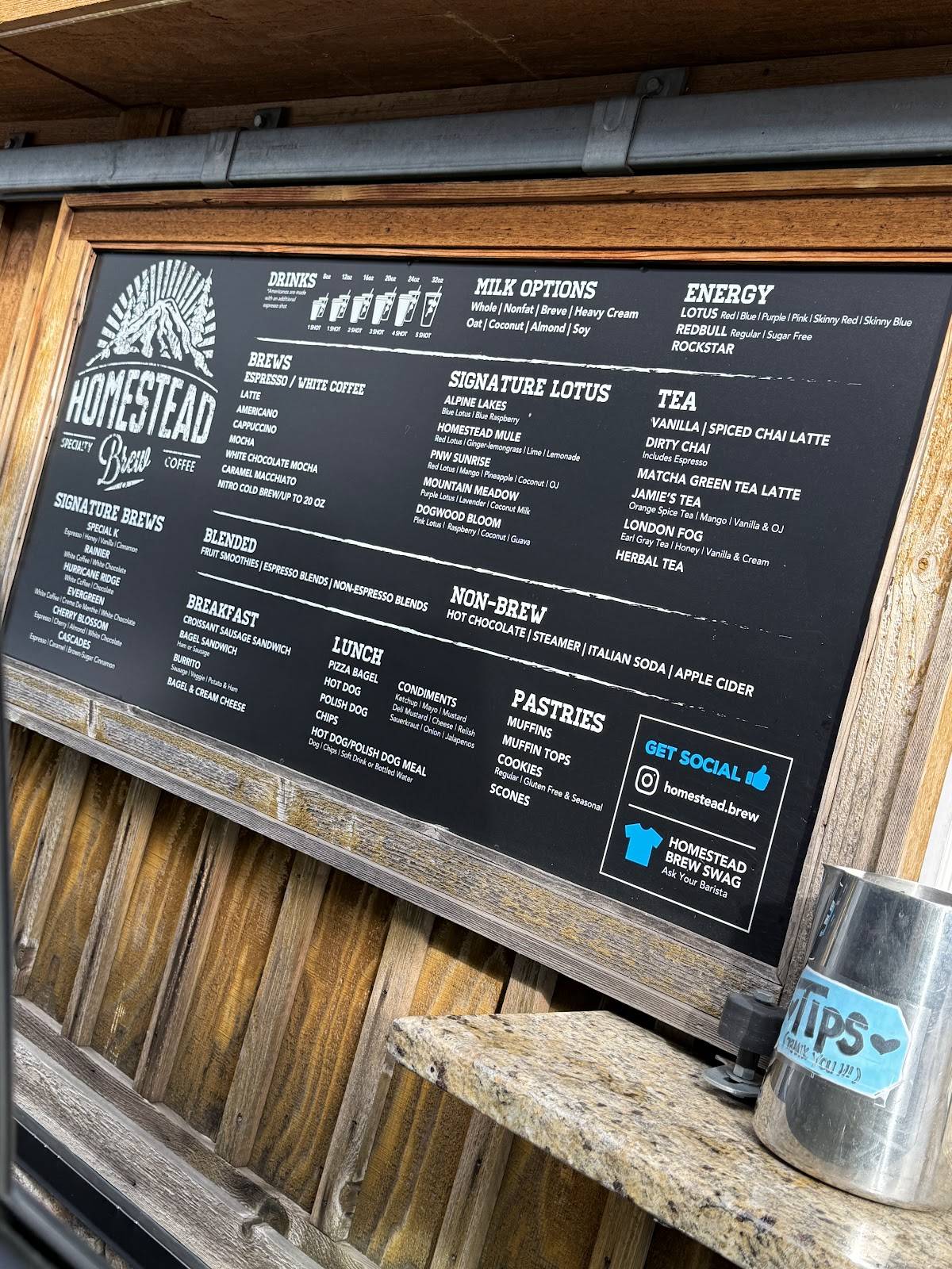 Homestead Brew меню