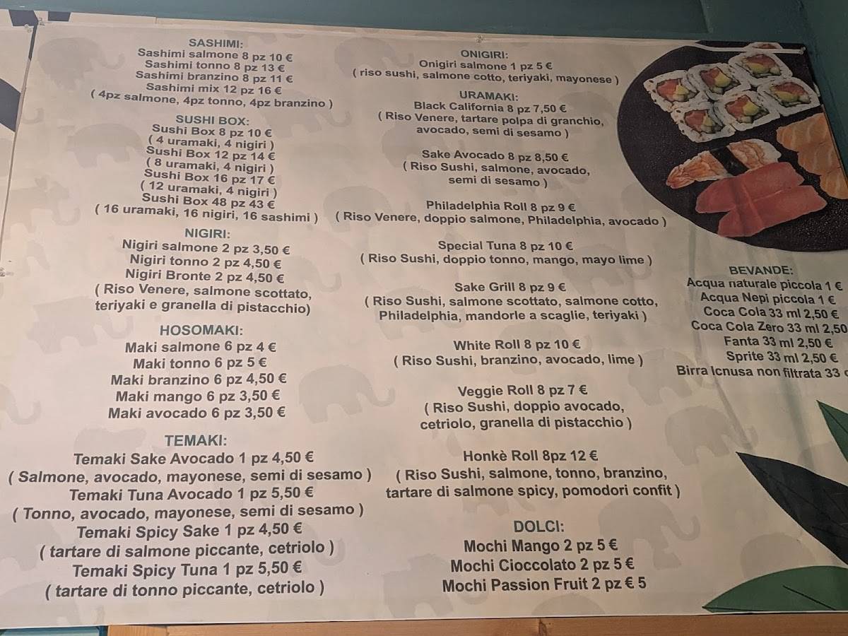 Honkè sushi poke Monteverde Roma меню