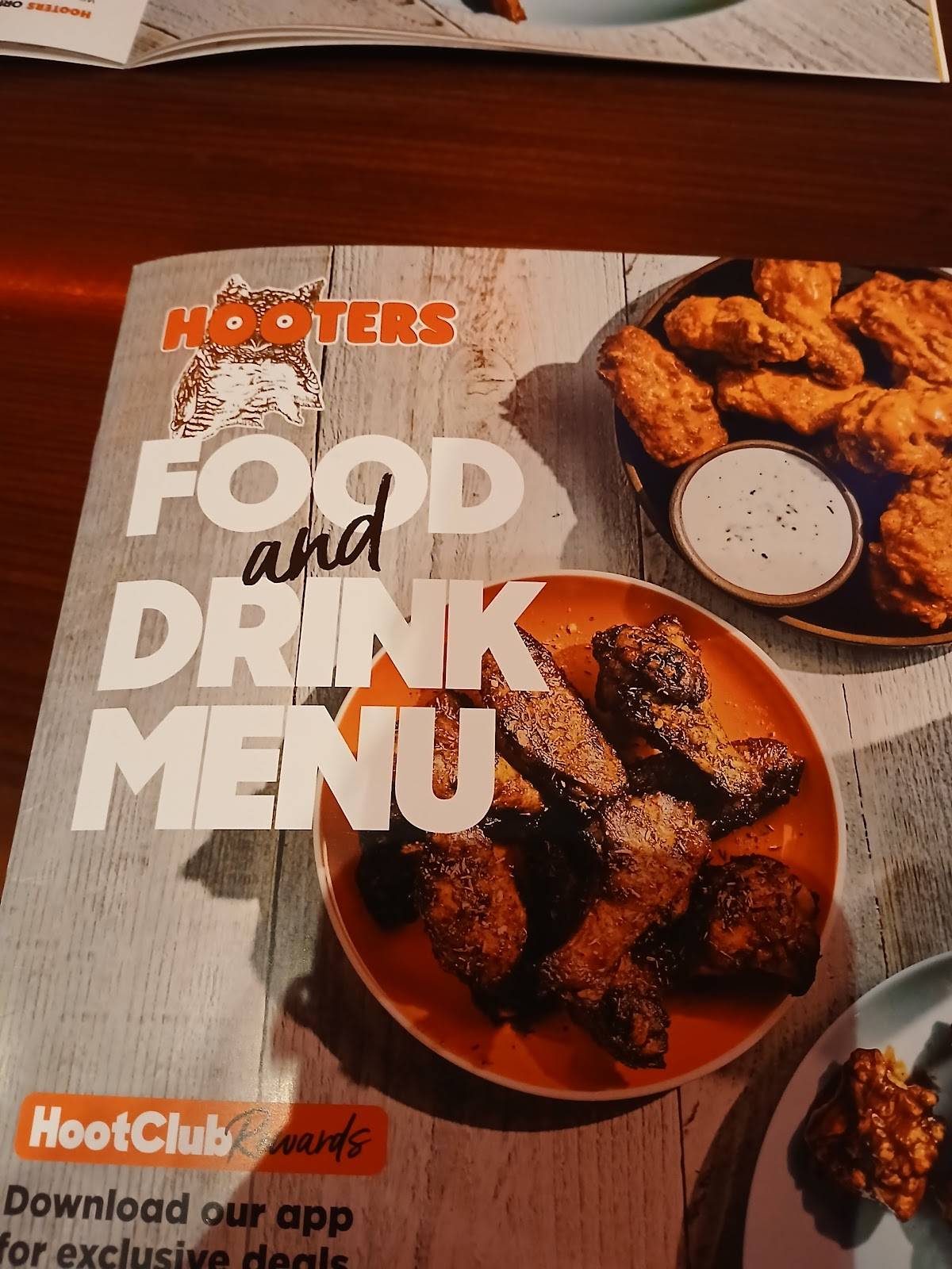 Hooters меню