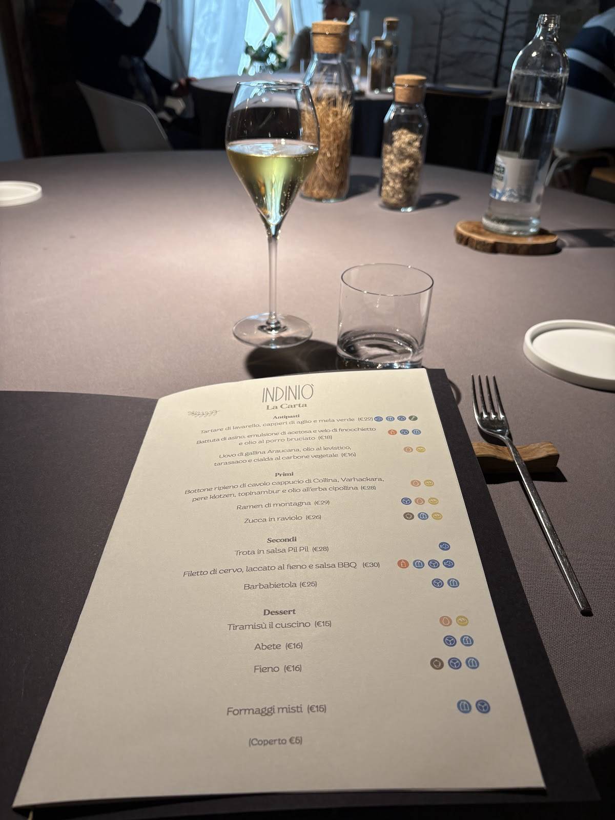 INDINIÒ ristorante меню