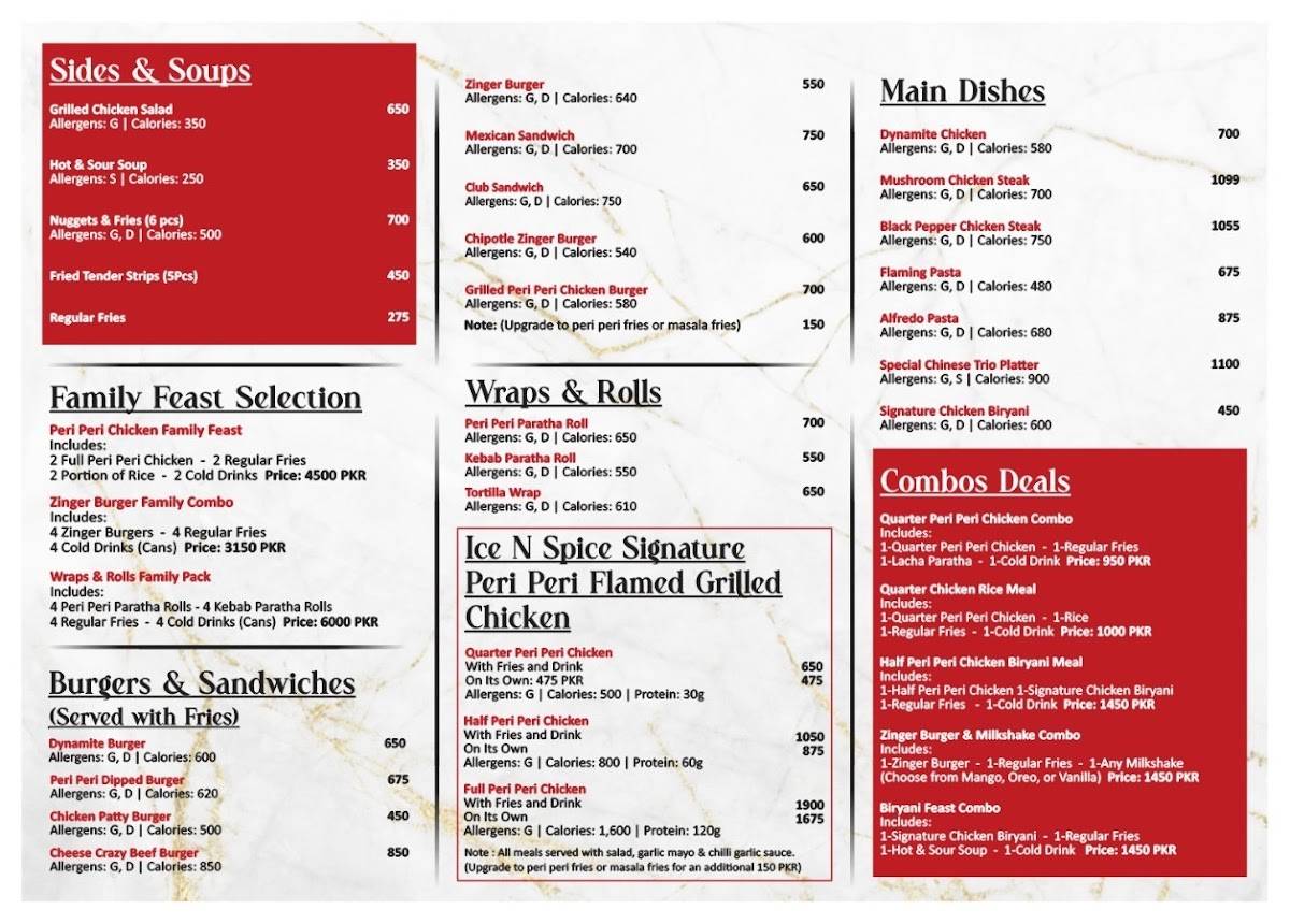 Ice N Spice Multan меню