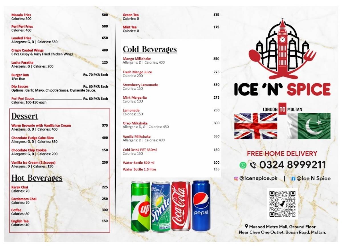 Ice N Spice Multan меню