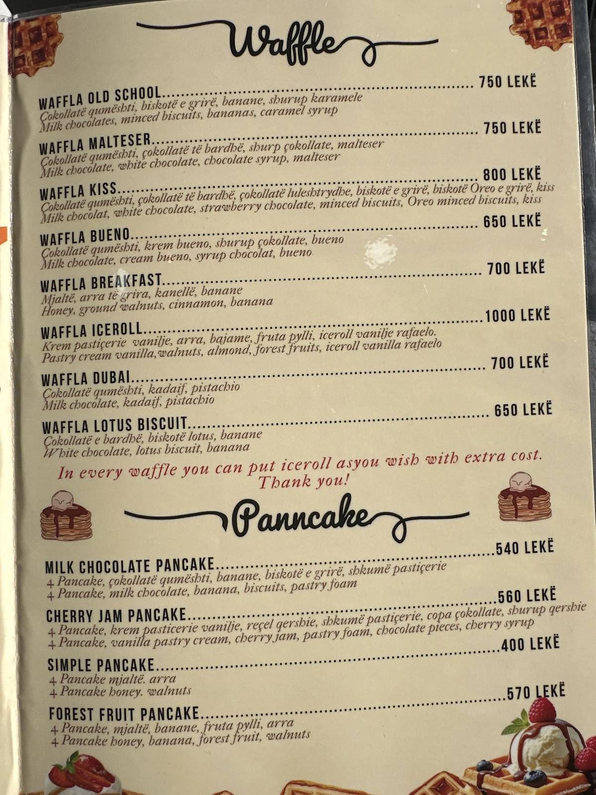 Ice Roll меню